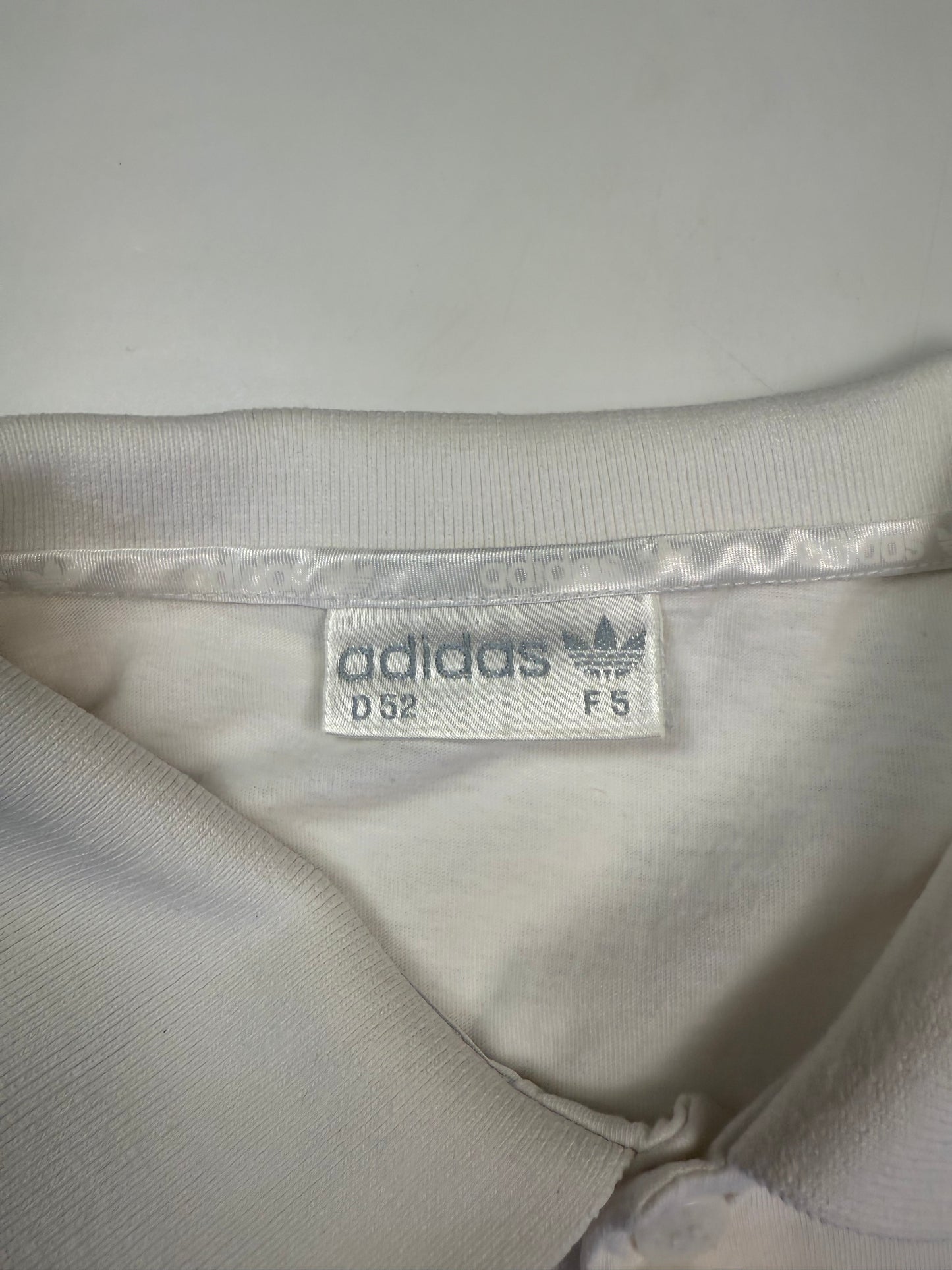 Vintage 90s Adidas originals patterned polo shirt (L)