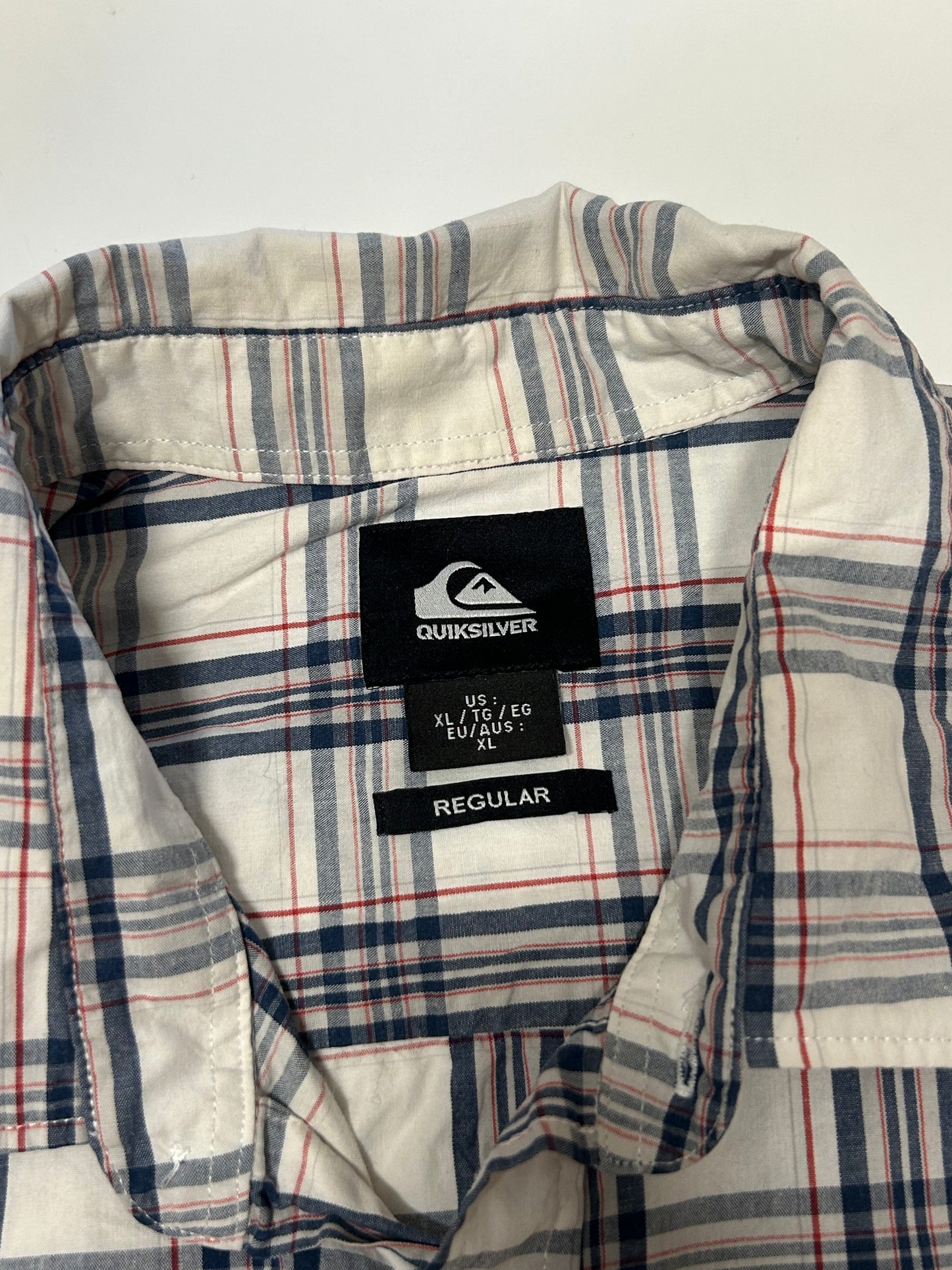 Quiksilver short sleeve check shirt (XL)