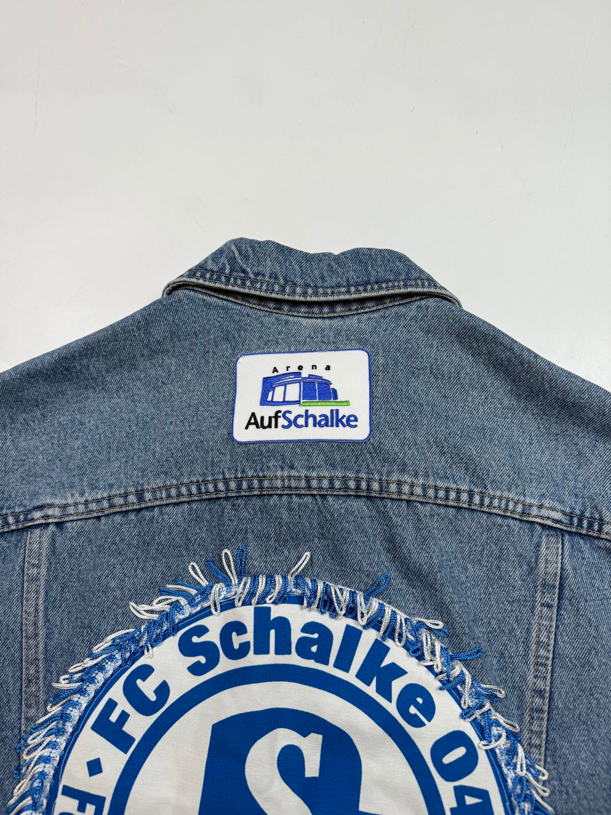 Vintage 90s Schalke Ultra denim vest jacket (M)