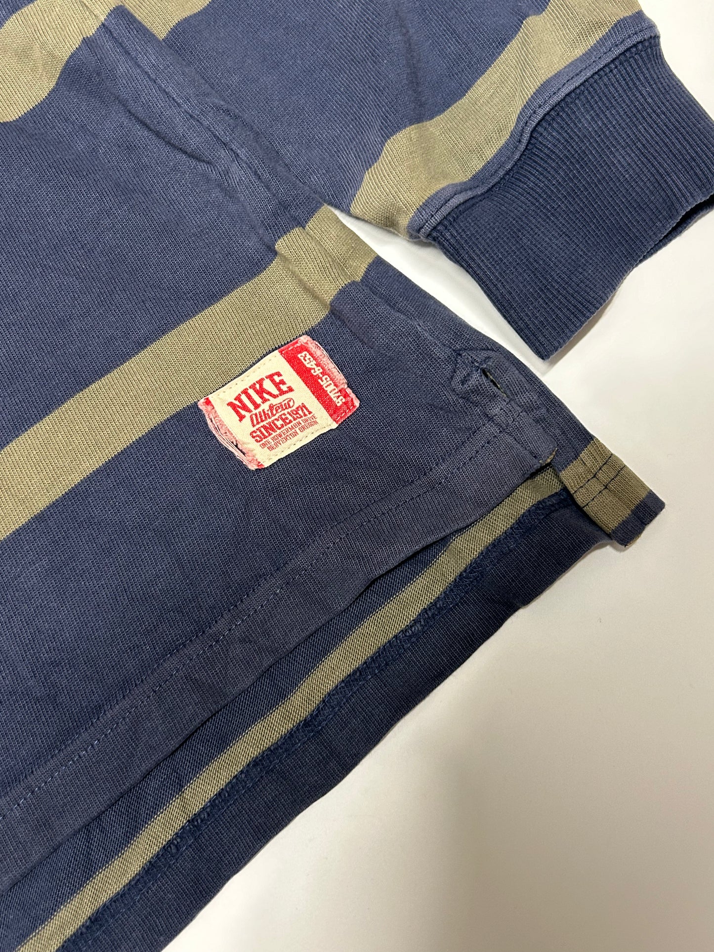 Vintage Nike athletic long sleeve striped rugby polo (M)