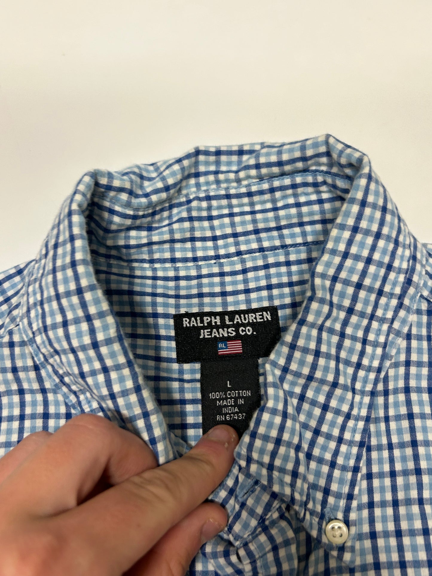 Vintage Ralph Lauren polo jeans co short sleeve check shirt (L)