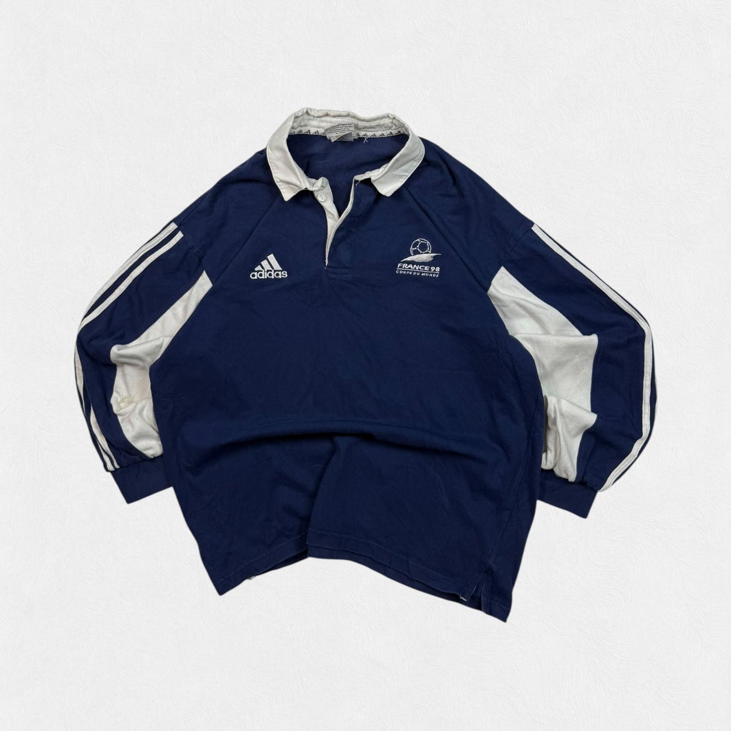 Vintage France 1998 Adidas football world cup polo shirt (L)
