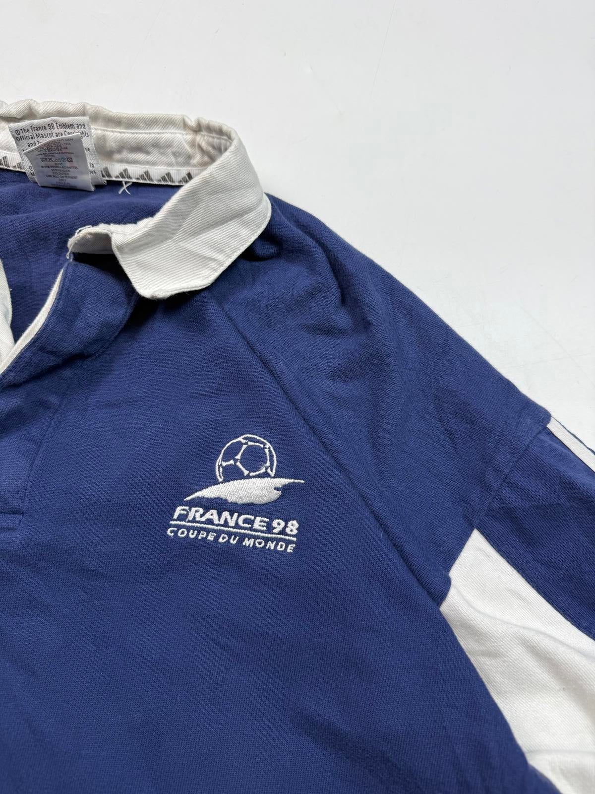 Vintage France 1998 Adidas football world cup polo shirt (L)