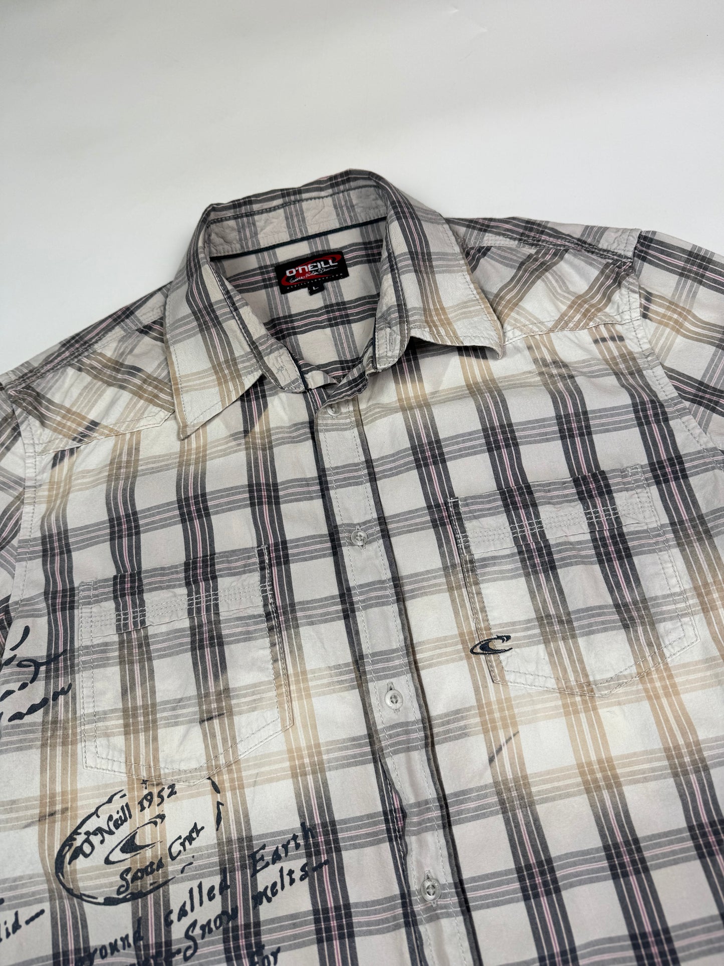 Vintage O'neill checkered s/s shirt (L)