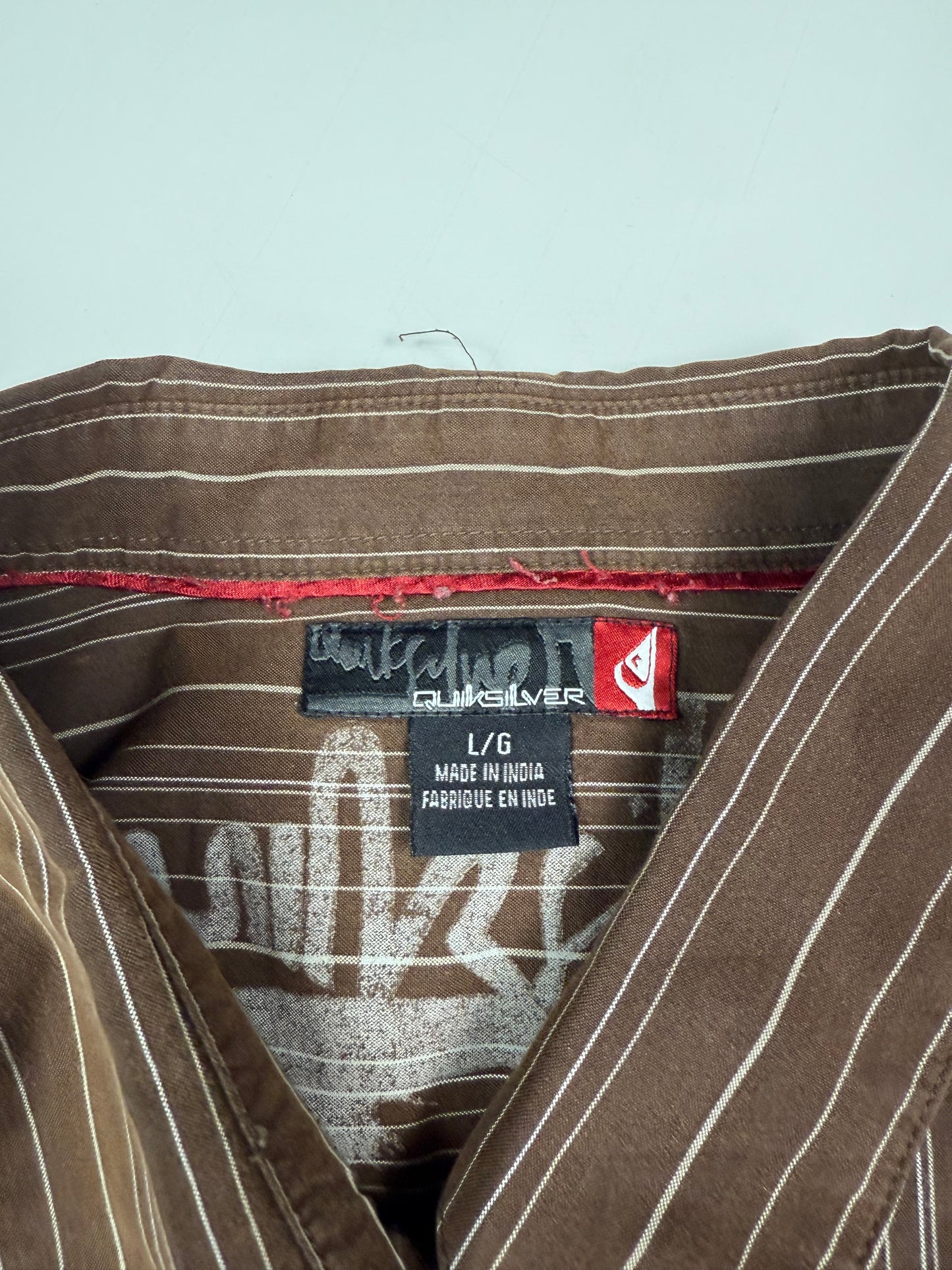 Vintage Quiksilver striped short sleeve shirt (L)