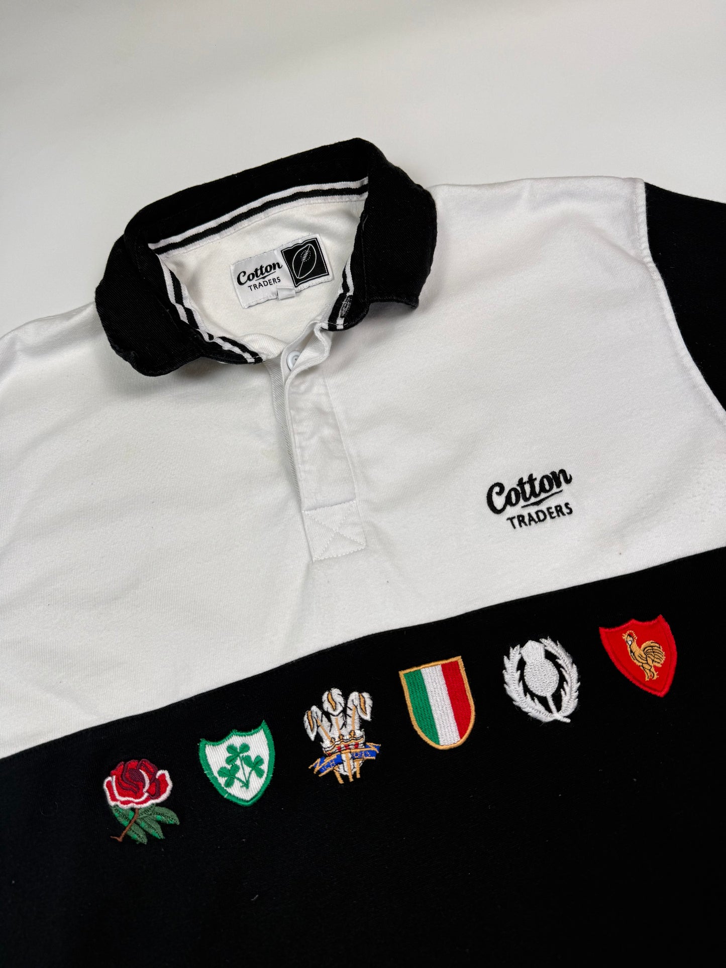 Vintage Cotton Traders six nations rugby polo shirt (L)