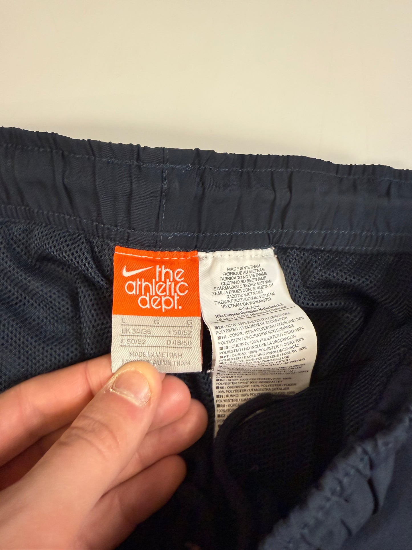 Vintage Nike baggy side stripe track pants (L)