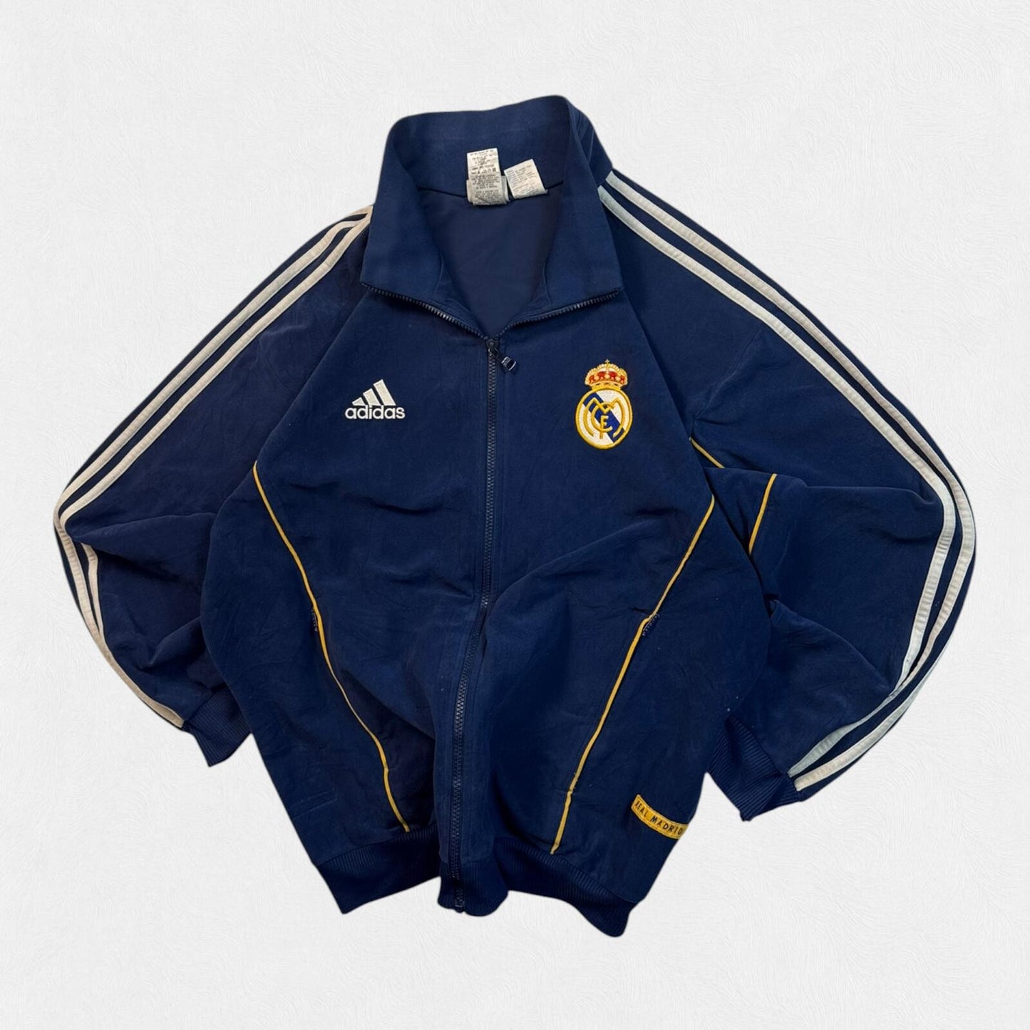 Vintage Real Madrid 1999/00 Adidas velour football track jacket (L)