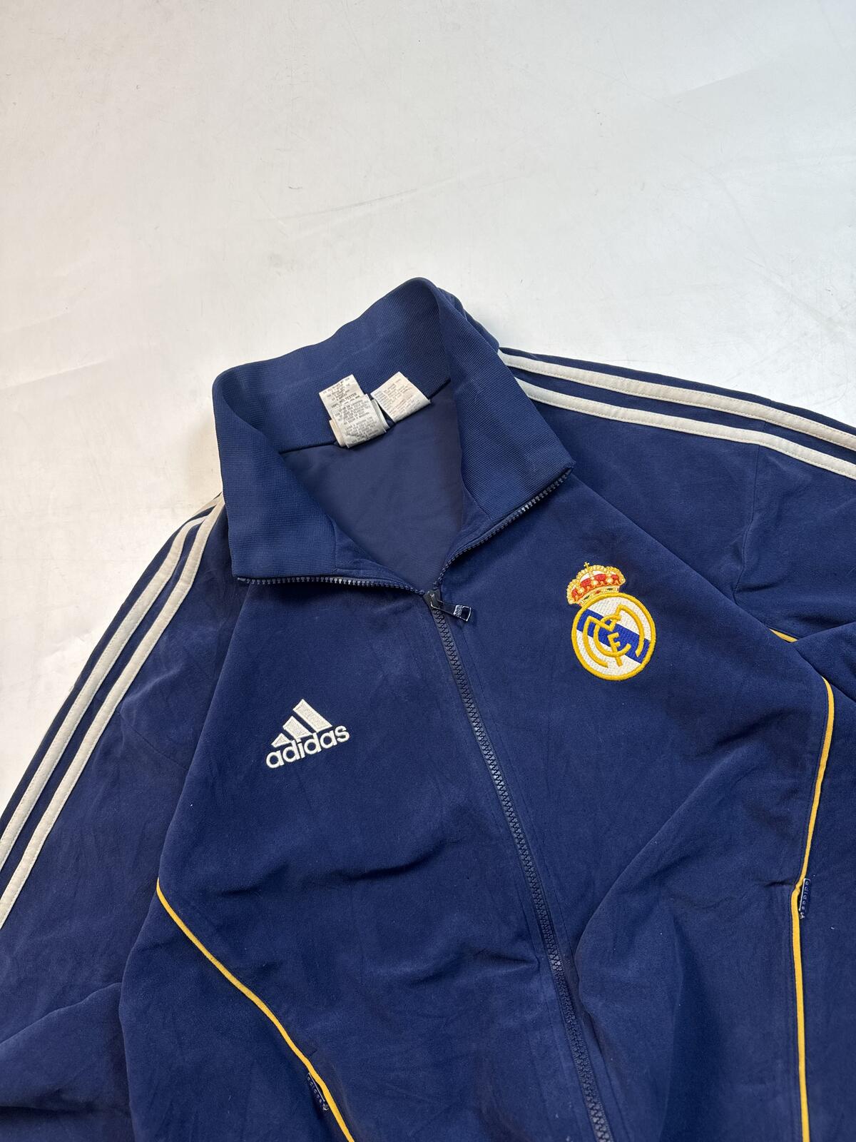 Vintage Real Madrid 1999/00 Adidas velour football track jacket (L)