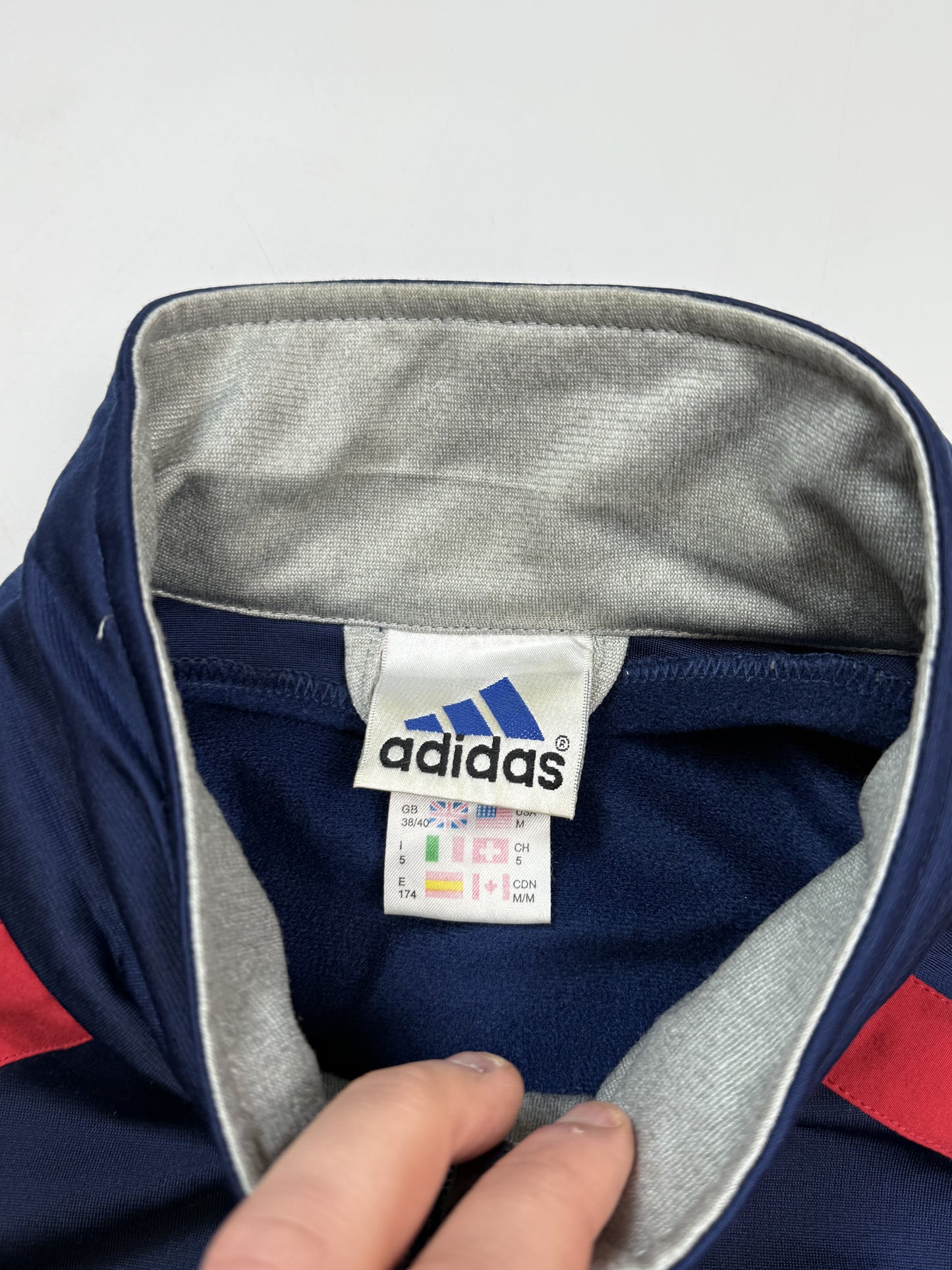Vintage 90s Adidas colour block track jacket (M)