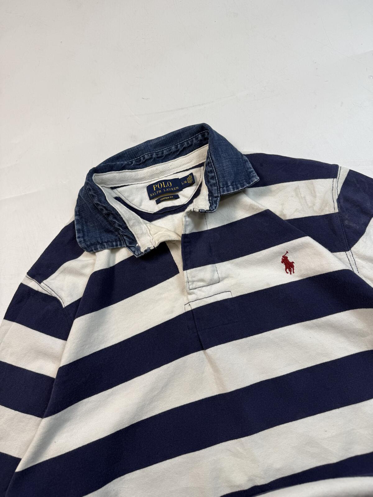 Polo Ralph Lauren striped rugby polo shirt (L)