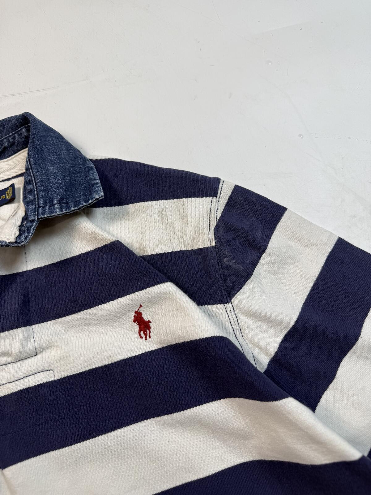 Polo Ralph Lauren striped rugby polo shirt (L)