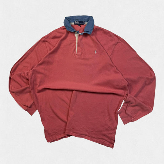 Vintage 90s Polo Ralph Lauren rugby polo shirt (XXL)