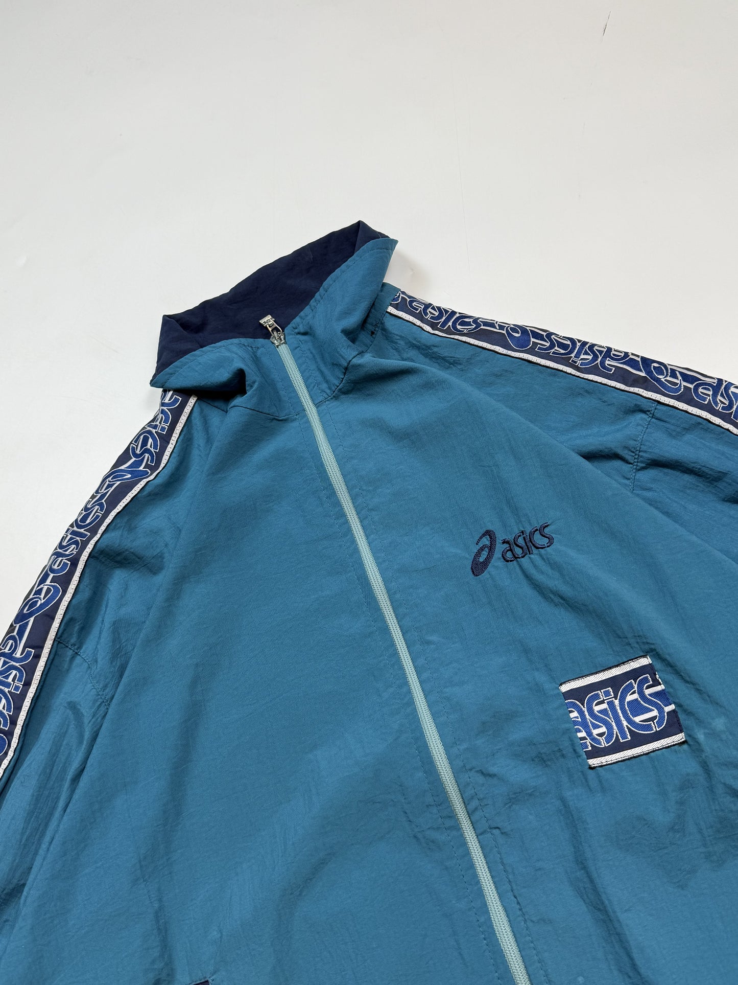 Vintage 90s Asics side stripe track jacket (L)