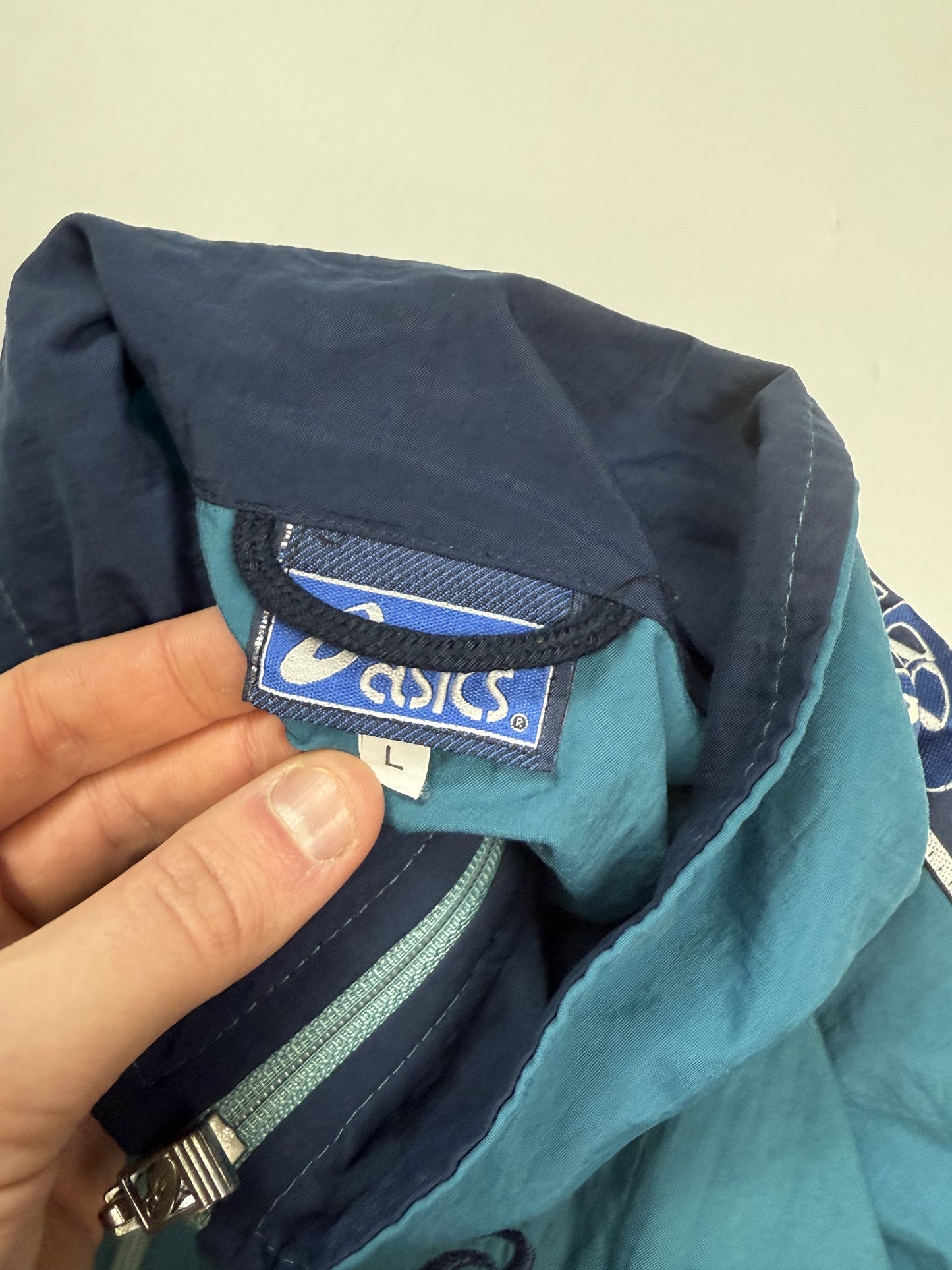Vintage 90s Asics side stripe track jacket (L)