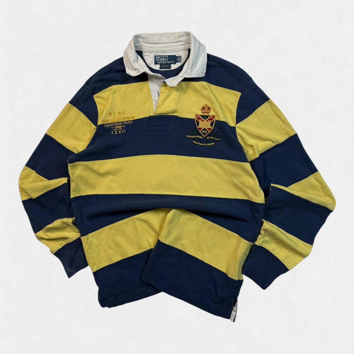 Vintage Polo Ralph Lauren striped rugby polo shirt (M)
