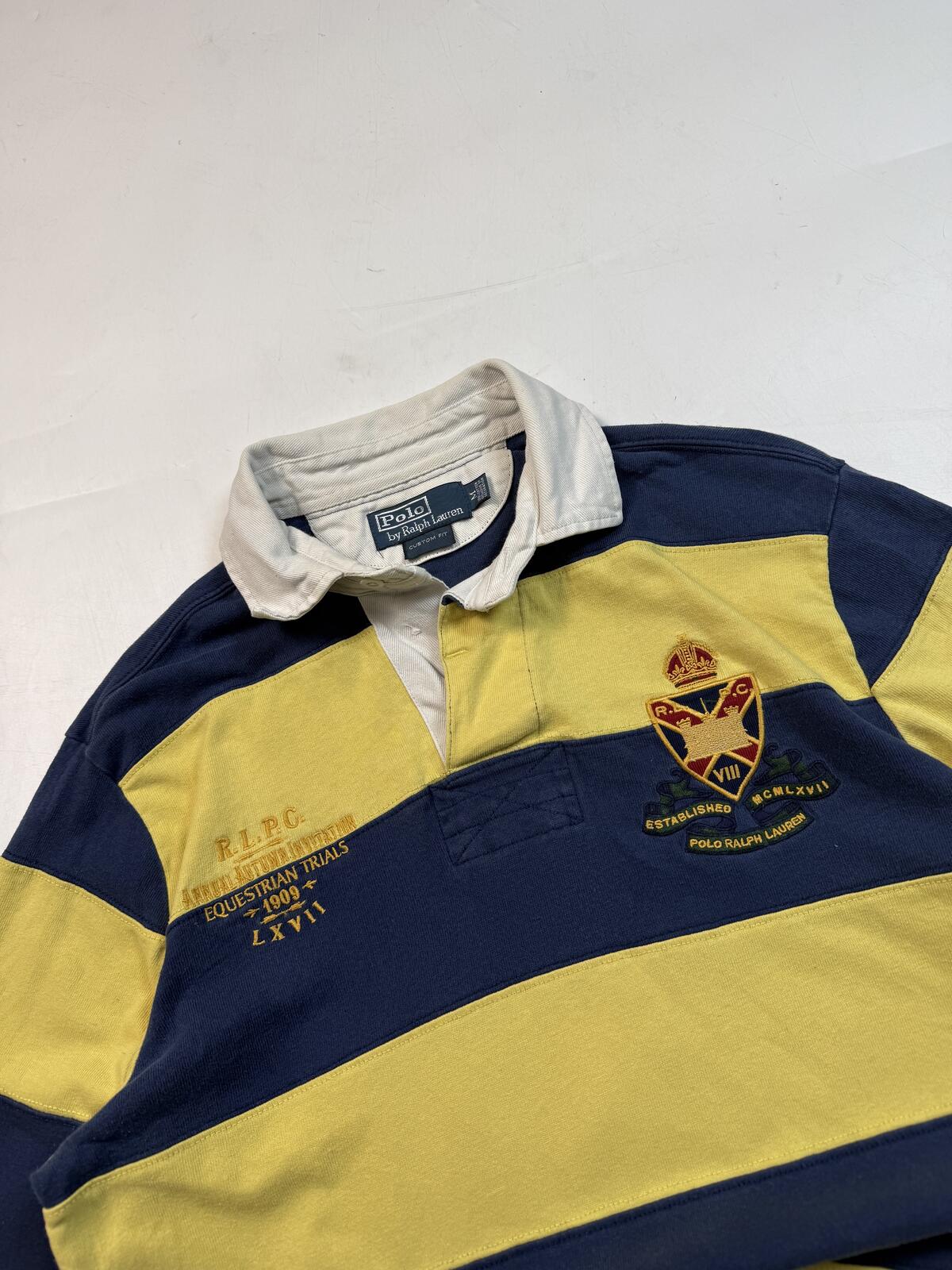 Vintage Polo Ralph Lauren striped rugby polo shirt (M)