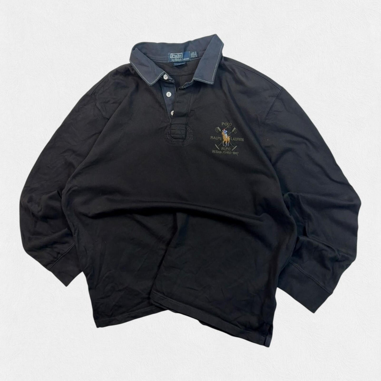 Vintage Ralph Lauren crest logo rugby polo shirt (XXL)