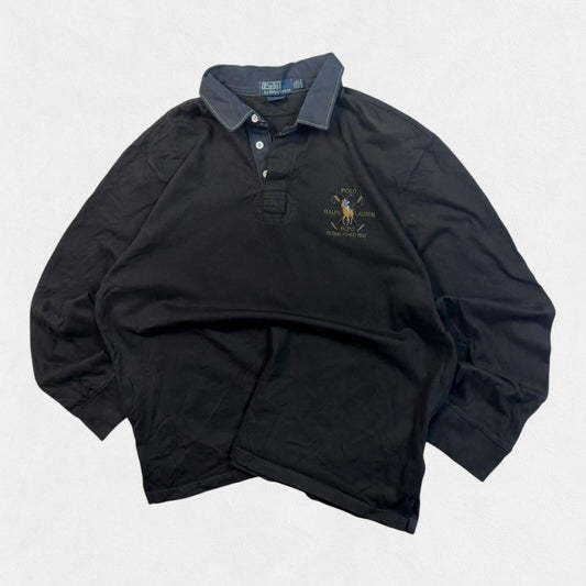 Vintage Ralph Lauren crest logo rugby polo shirt (XXL)