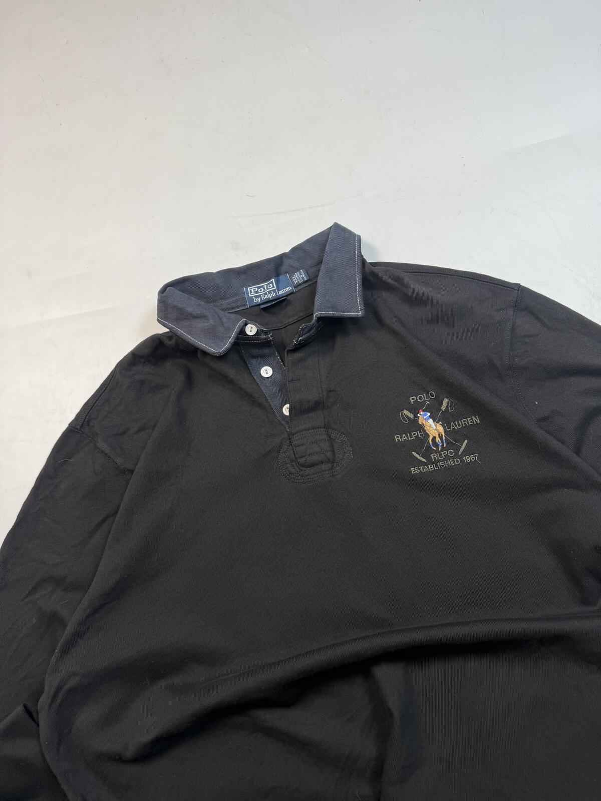 Vintage Ralph Lauren crest logo rugby polo shirt (XXL)