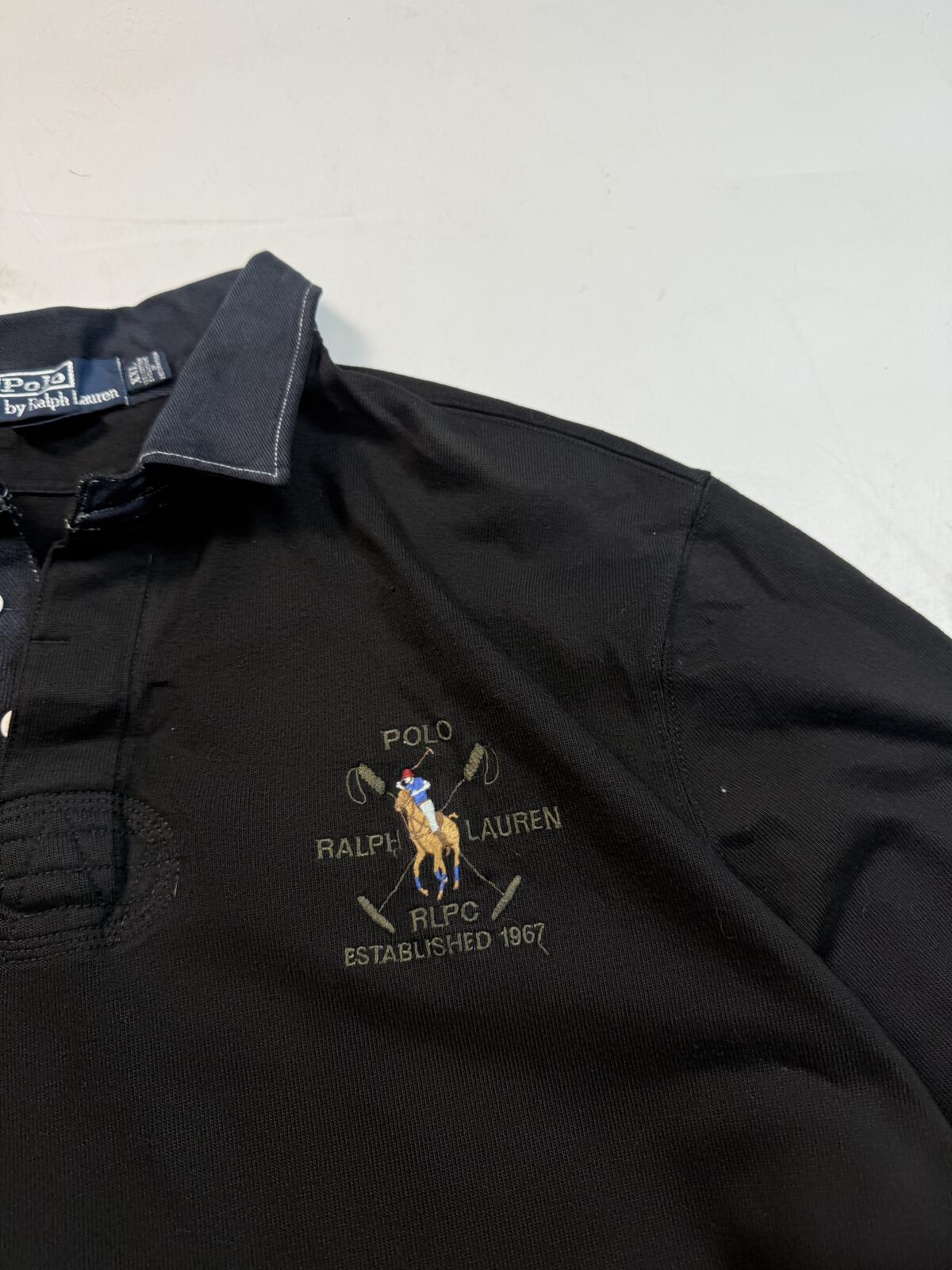 Vintage Ralph Lauren crest logo rugby polo shirt (XXL)