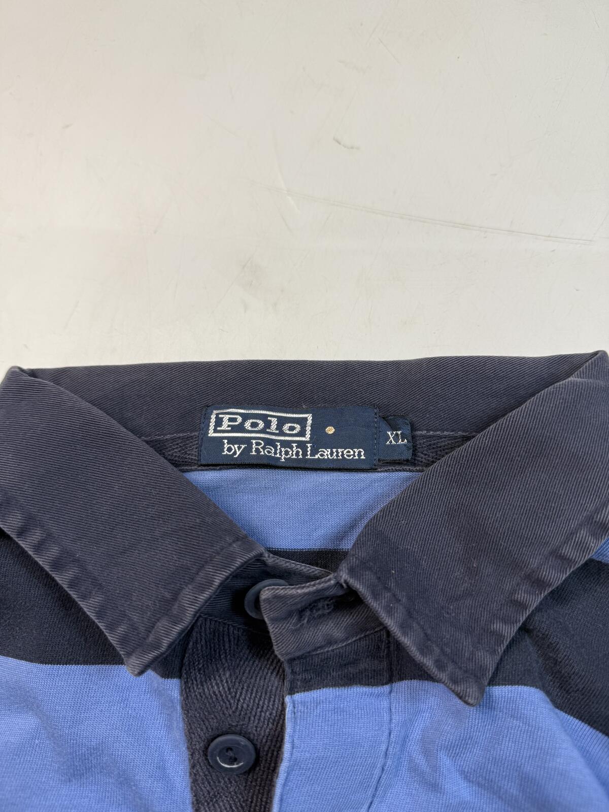 Vintage Ralph Lauren striped rugby polo shirt (XL)