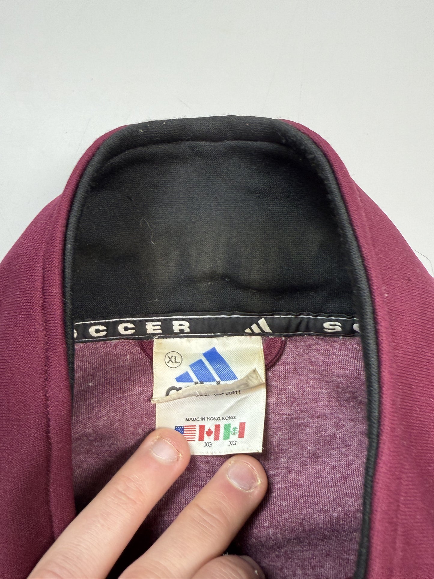 Vintage 90s Adidas colour block track jacket (XL)