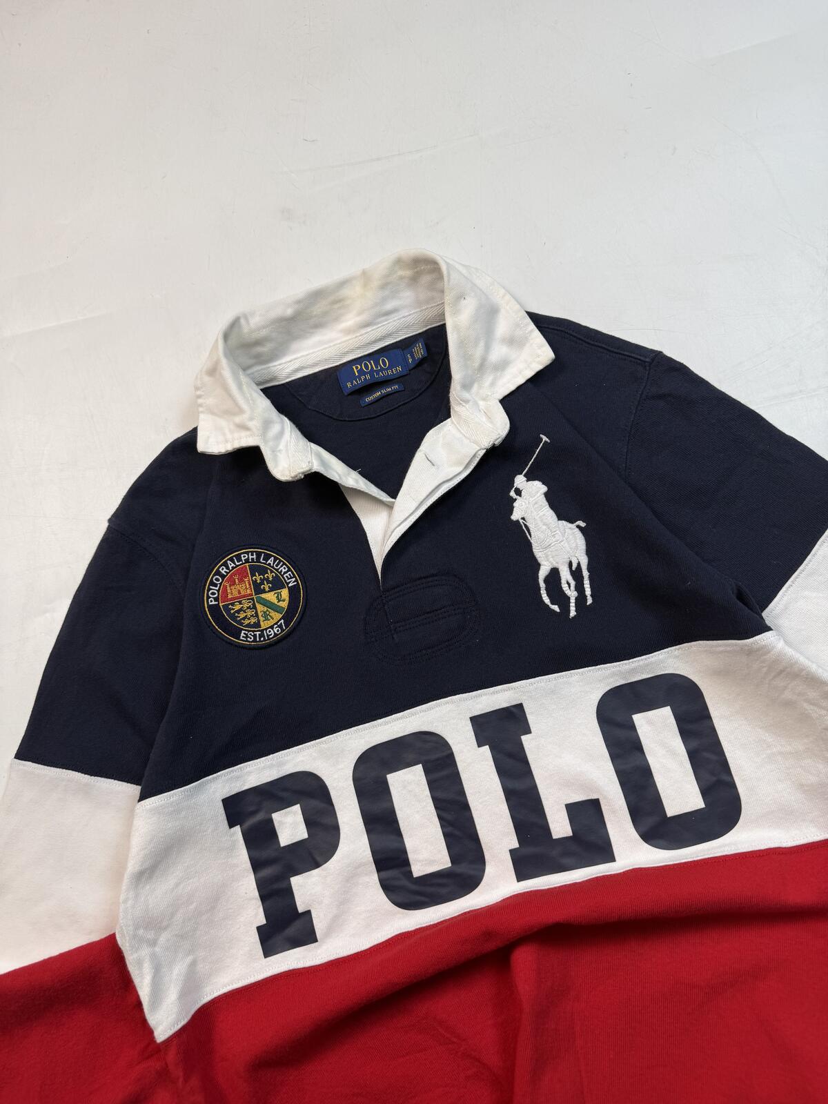 Ralph Lauren big pony spell out rugby polo shirt (S)