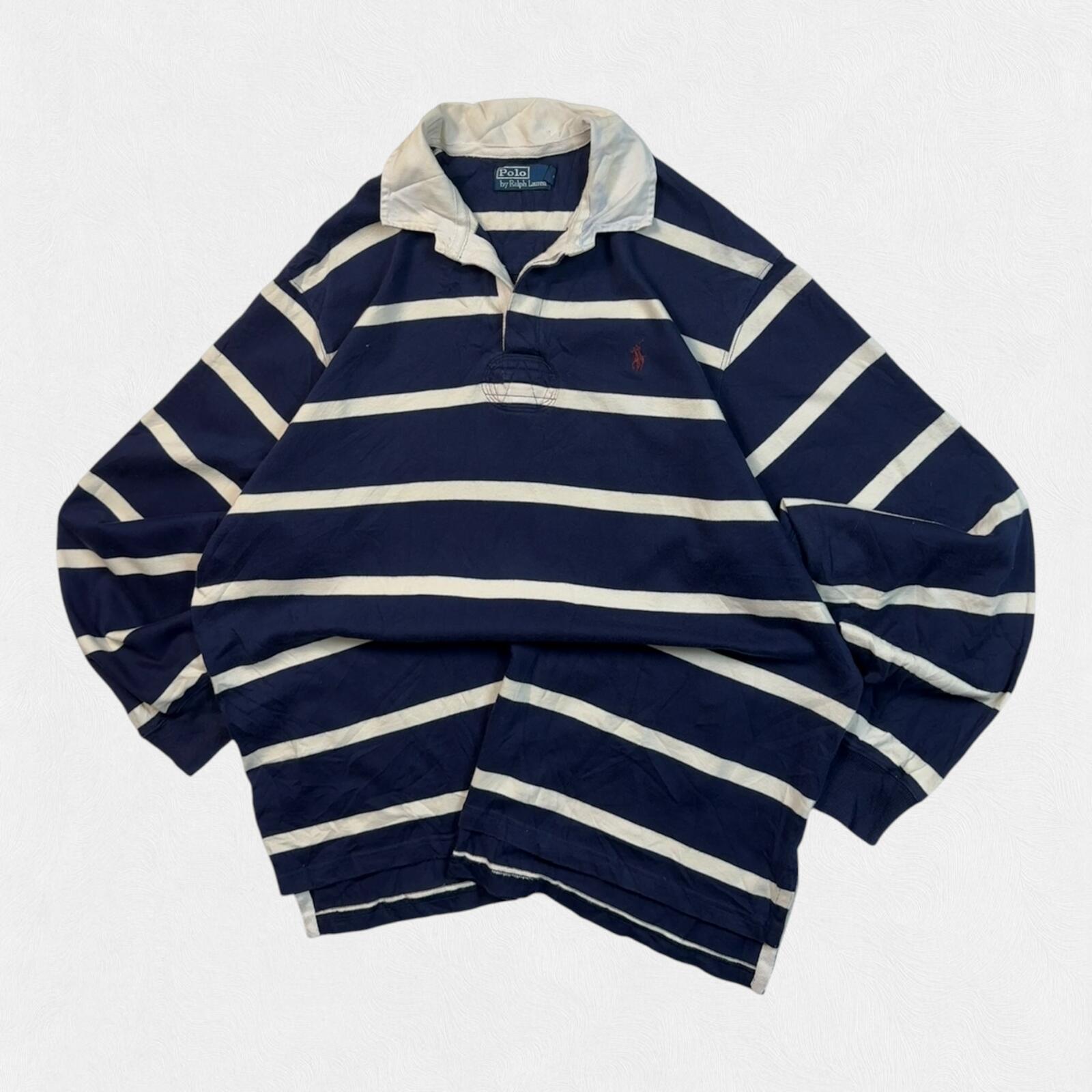 Vintage Ralph Lauren striped rugby polo shirt (XL)