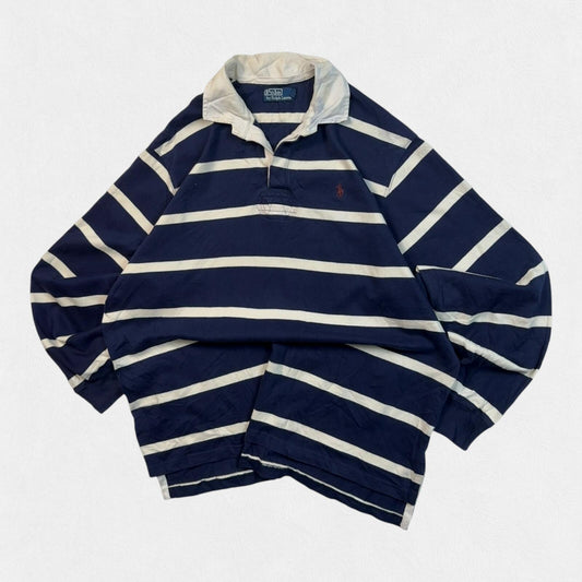 Vintage Ralph Lauren striped rugby polo shirt (XL)
