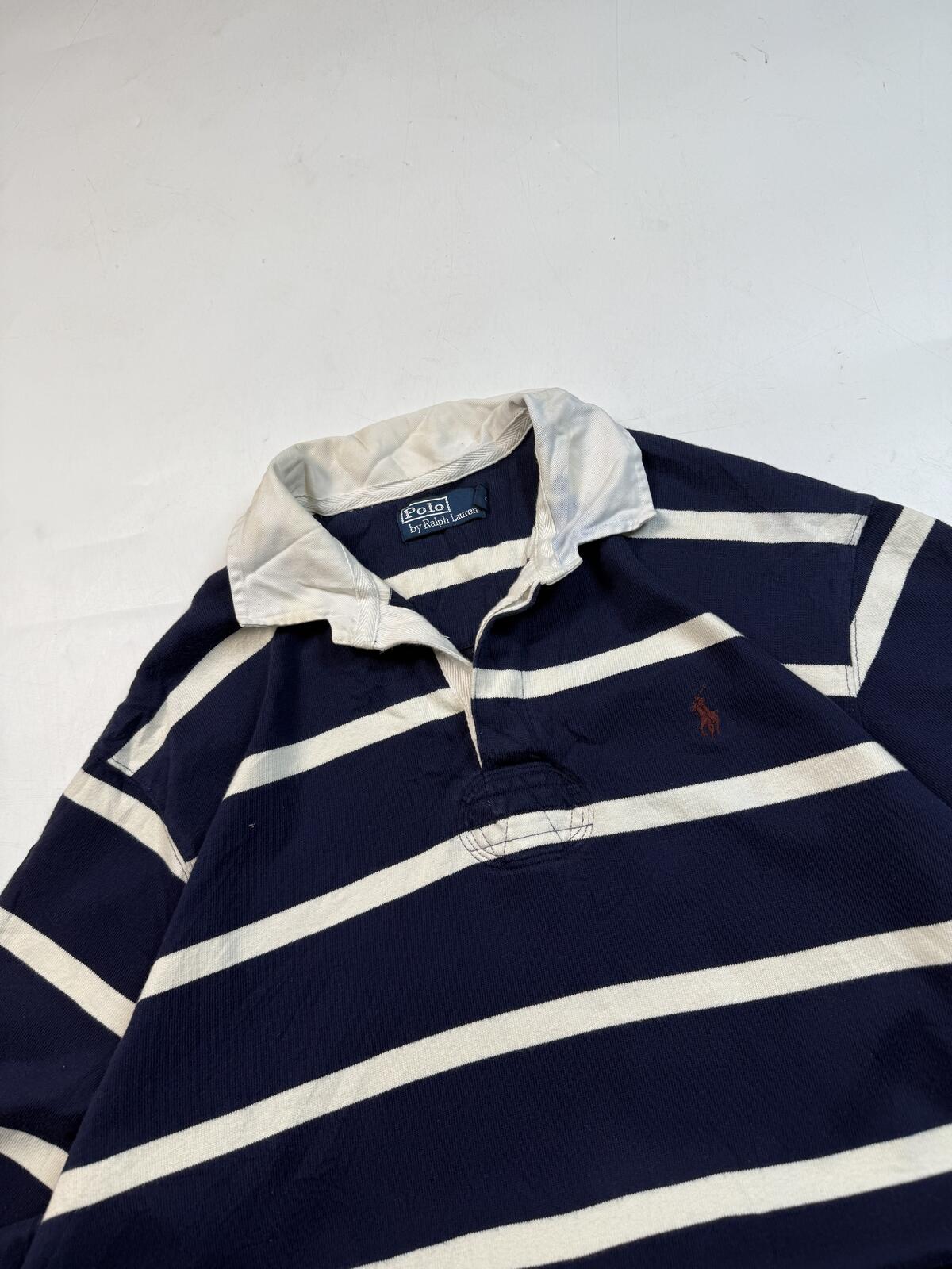 Vintage Ralph Lauren striped rugby polo shirt (XL)