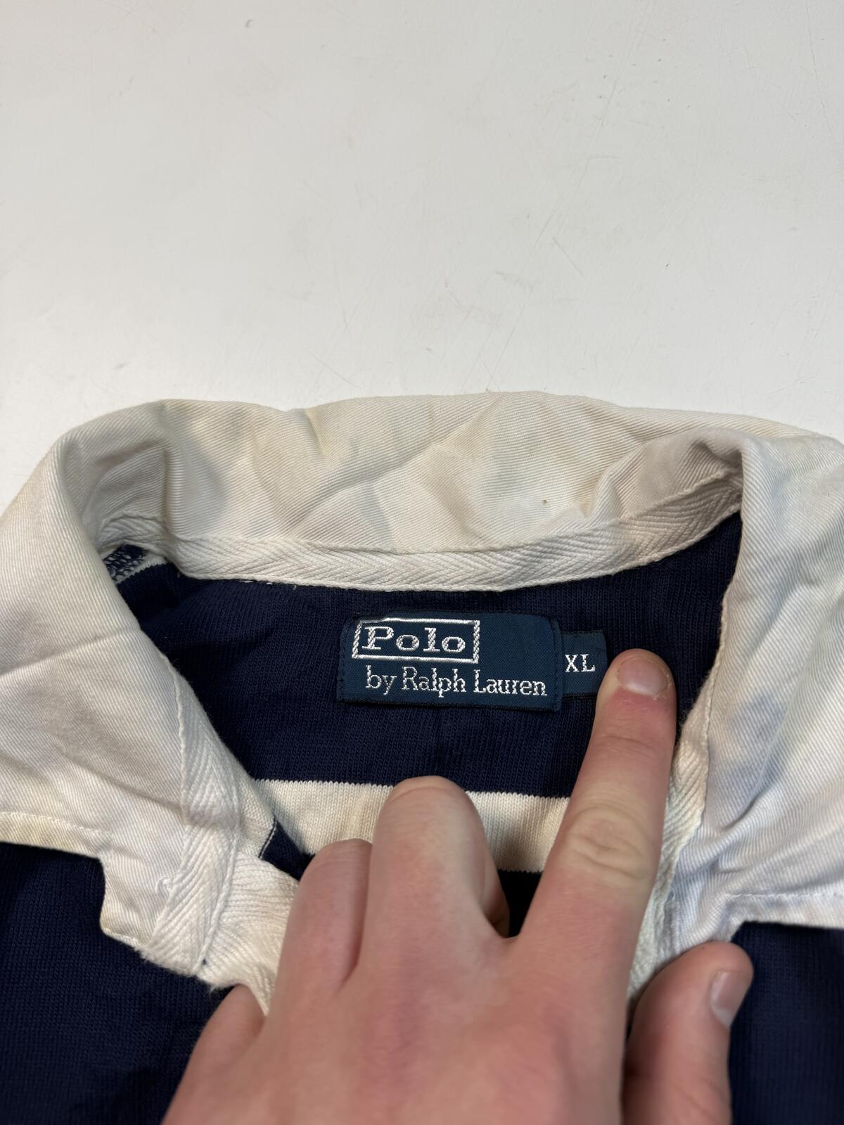 Vintage Ralph Lauren striped rugby polo shirt (XL)