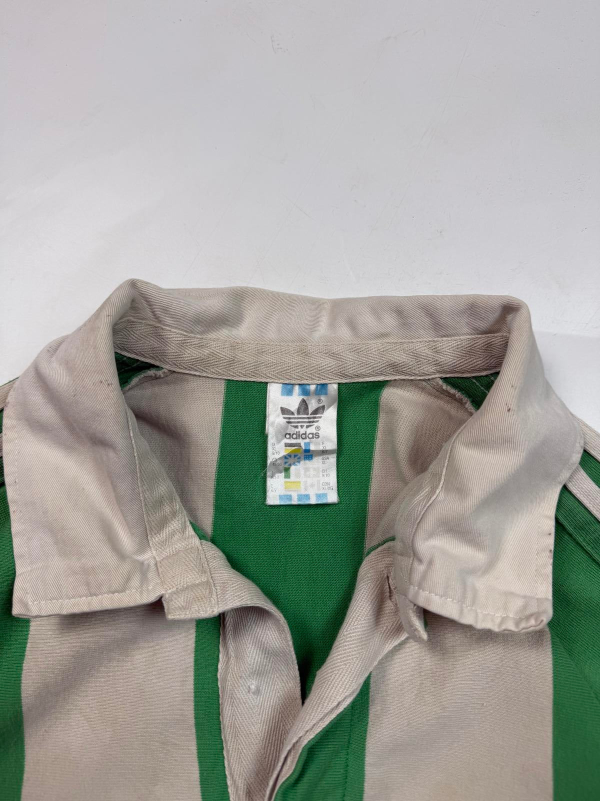 Vintage 90s adidas originals striped rugby polo shirt (L)