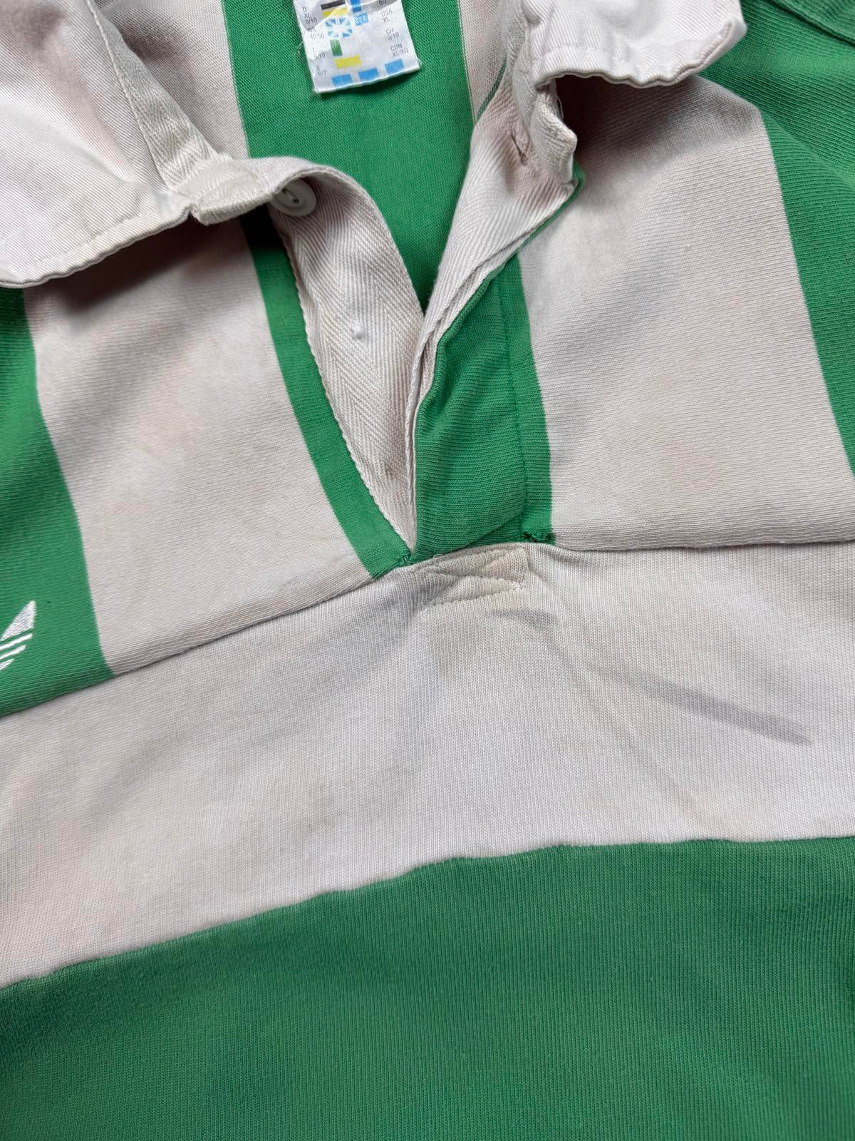 Vintage 90s adidas originals striped rugby polo shirt (L)