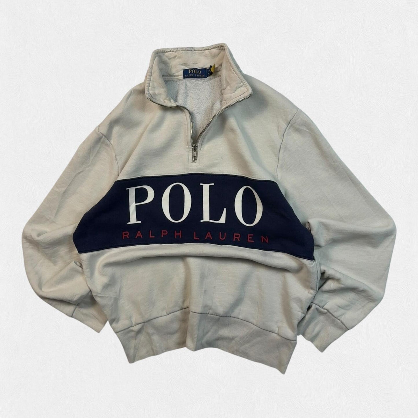 Polo Ralph Lauren spell out quarter zip sweatshirt (S)