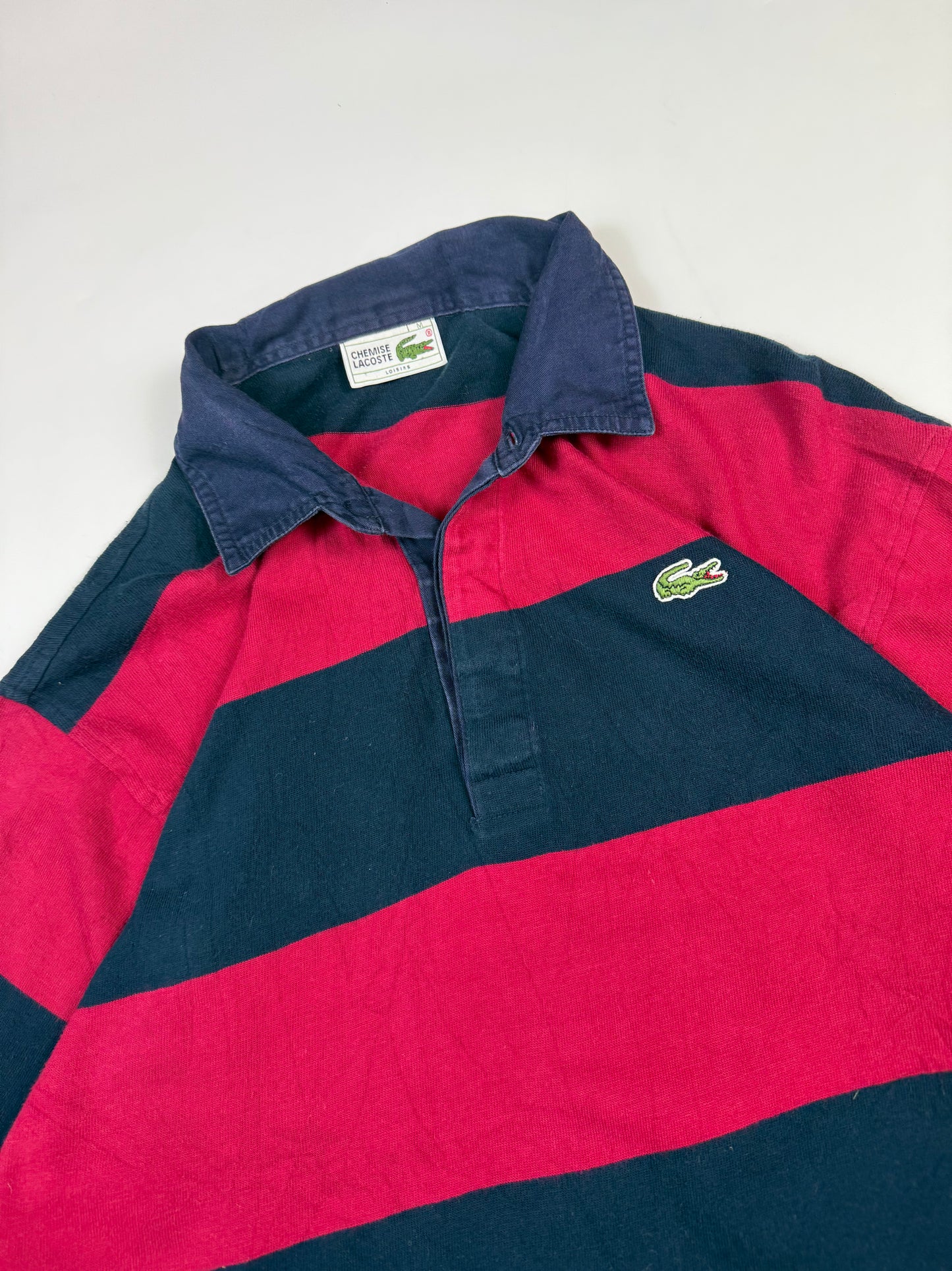 Vintage 90s Lacoste striped rugby polo (M)