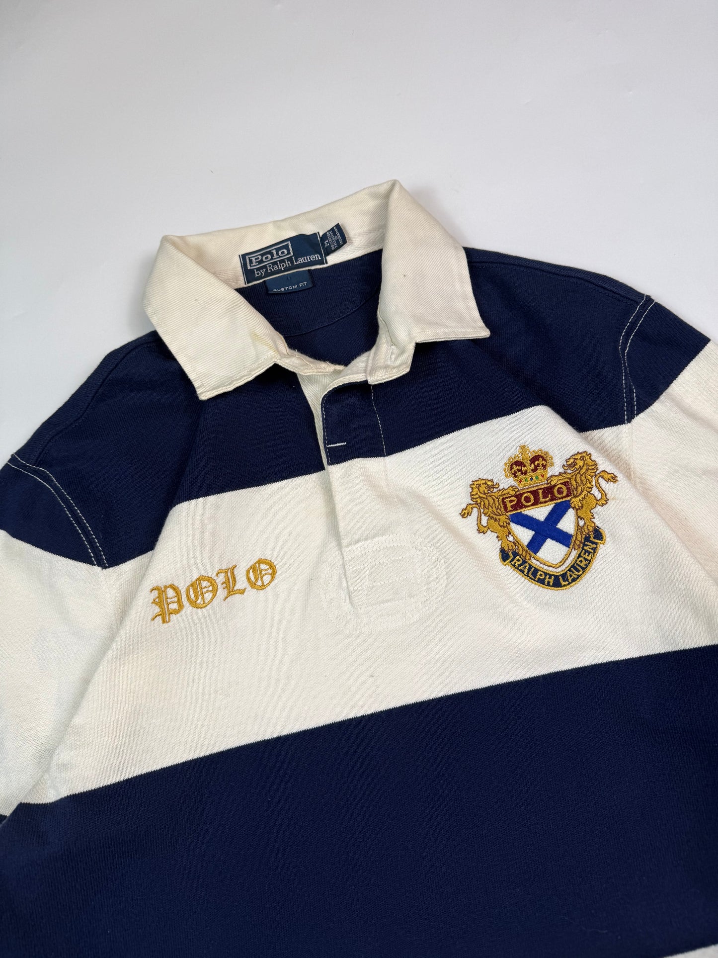 Vintage Polo Ralph Lauren striped rugby polo shirt (M)