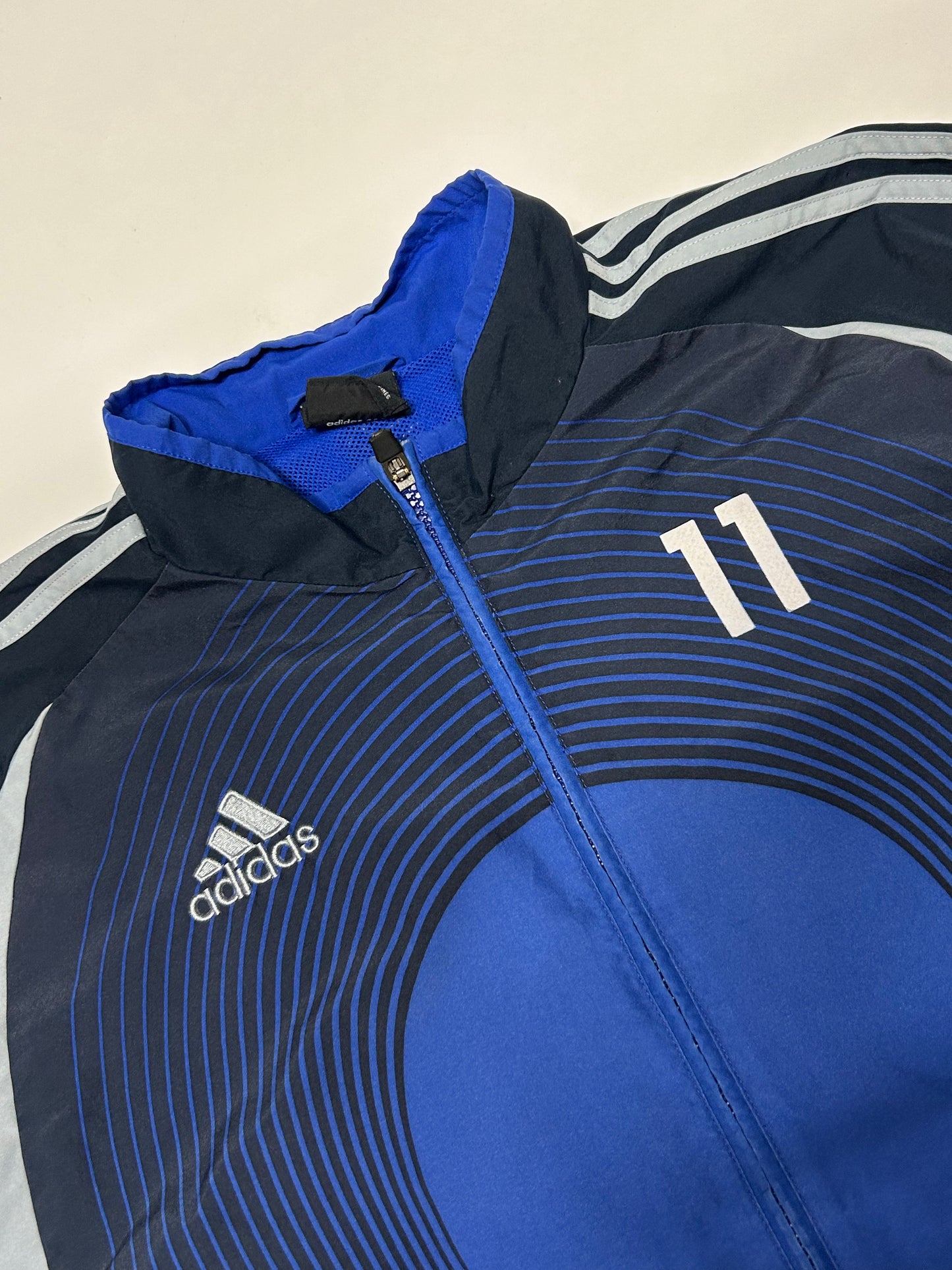 Vintage Adidas football all over print track jacket (XL)