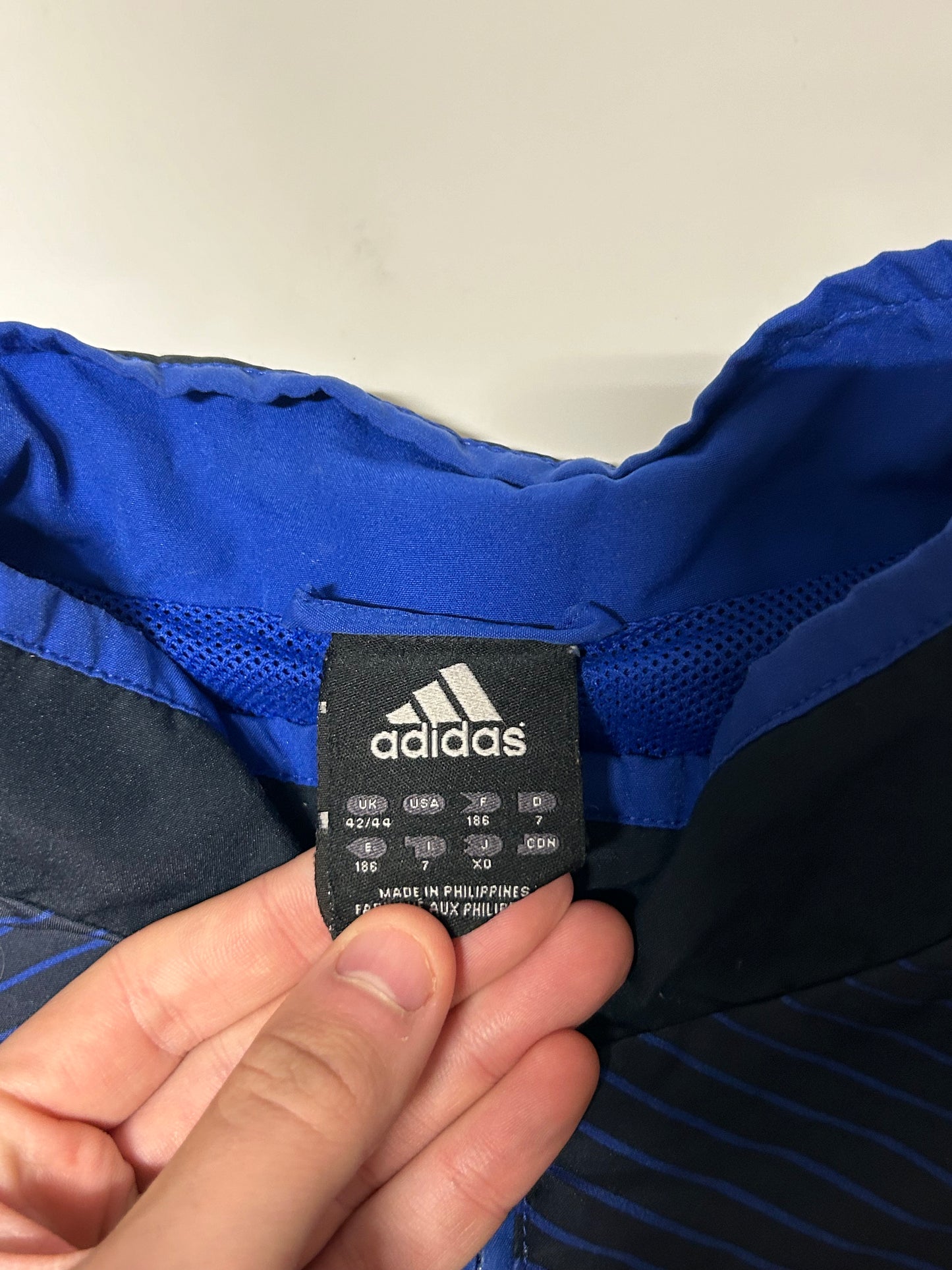 Vintage Adidas football all over print track jacket (XL)