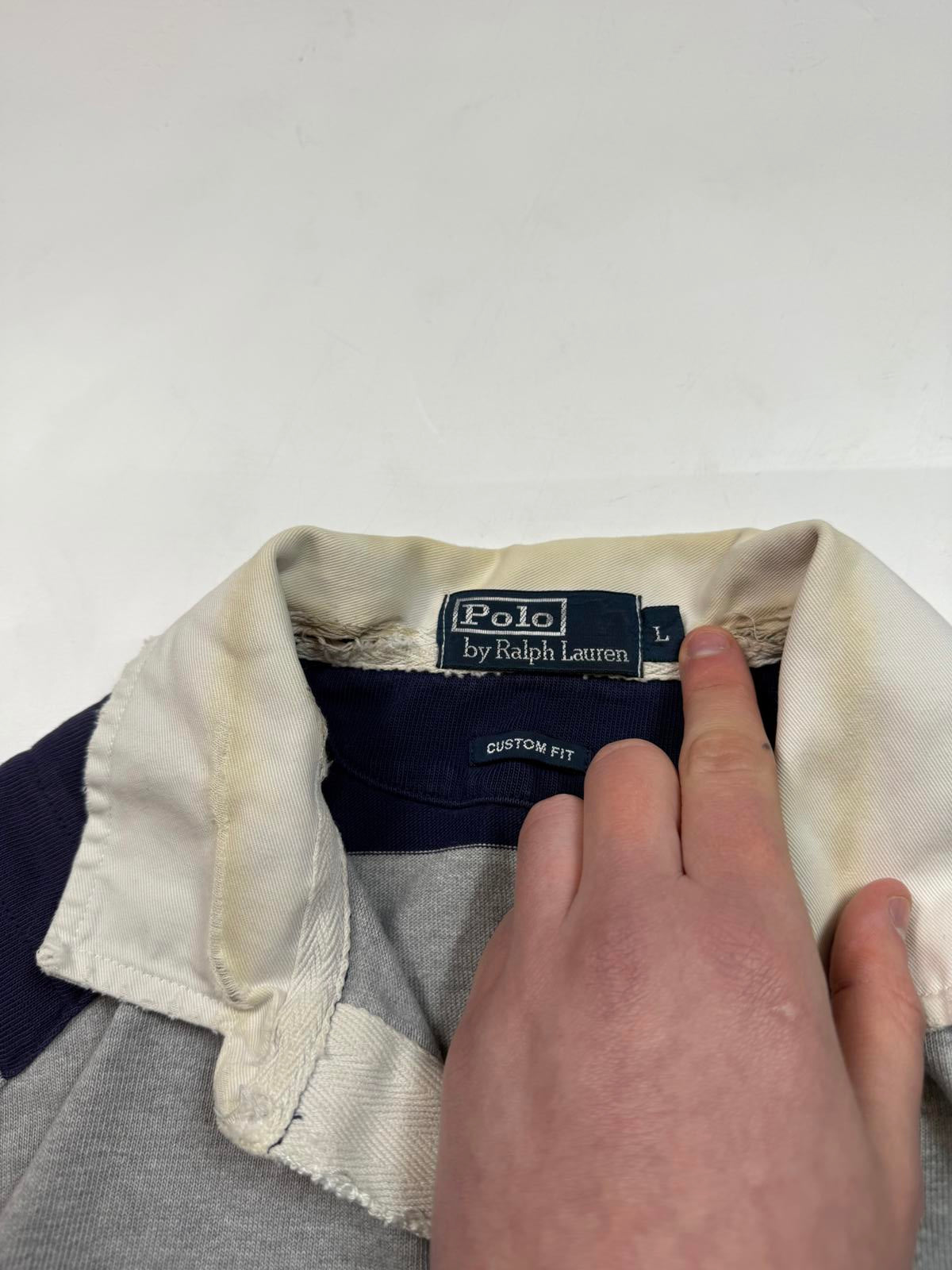 Vintage Polo Ralph Lauren striped rugby polo (L)