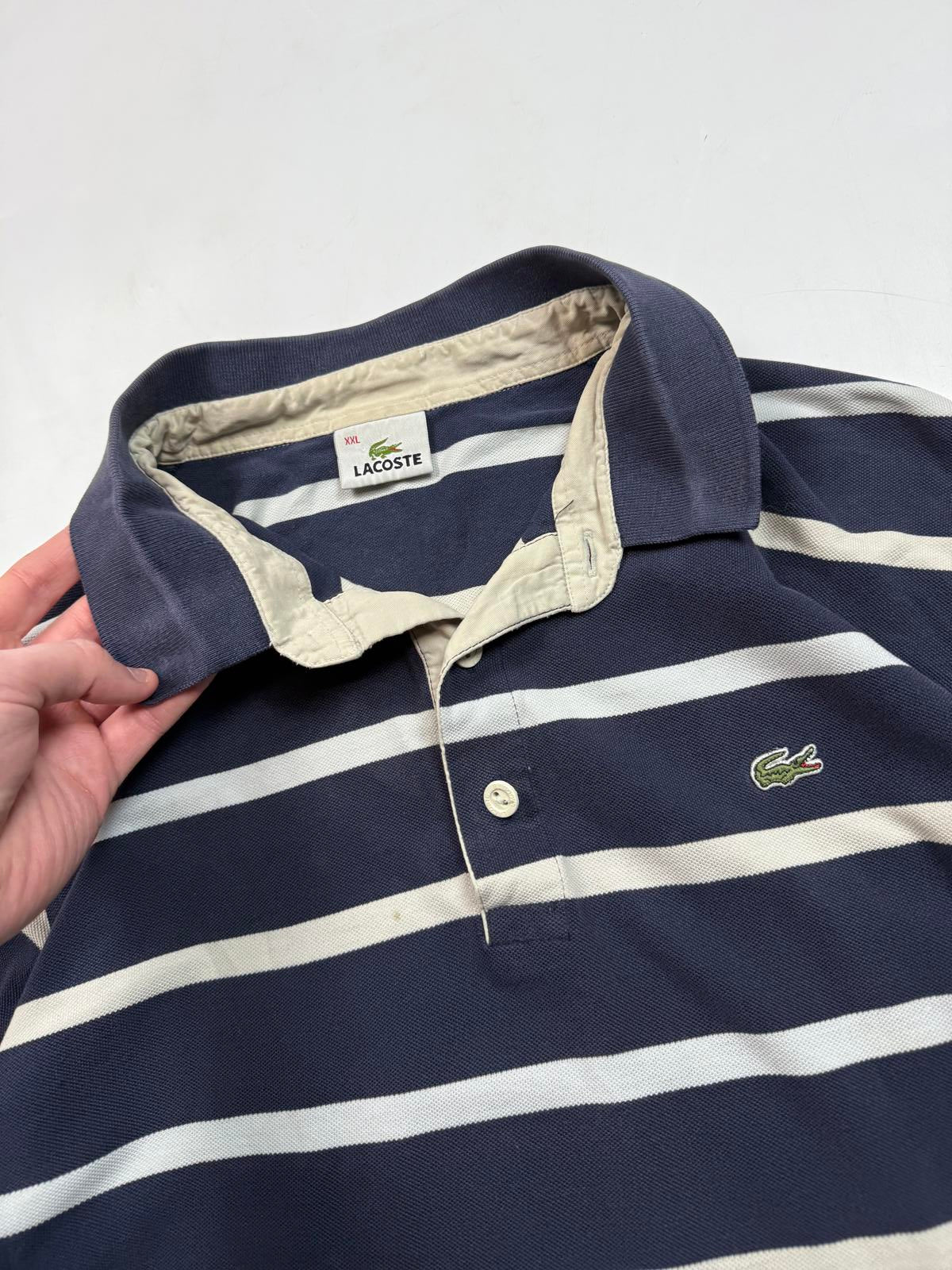 Vintage Lacoste striped rugby polo shirt (XXL)