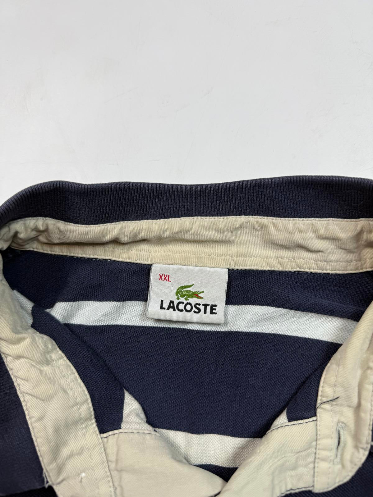 Vintage Lacoste striped rugby polo shirt (XXL)