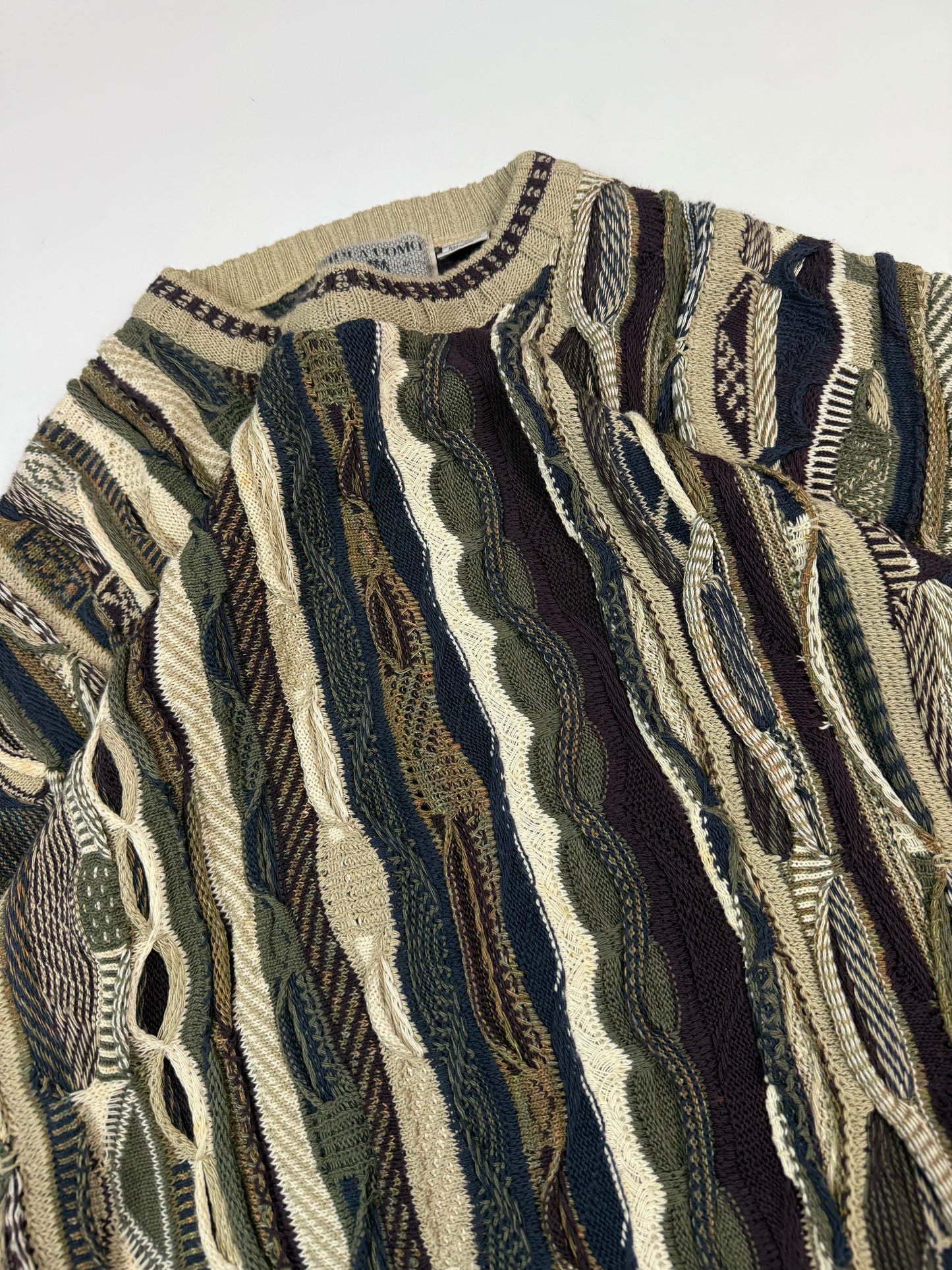 Vintage Coogi style abstract knit sweater (L)