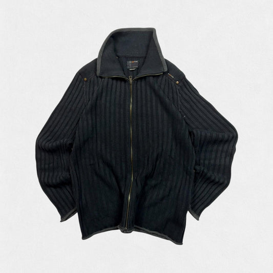 Vintage Energie ribbed zip up knit sweater (XL)