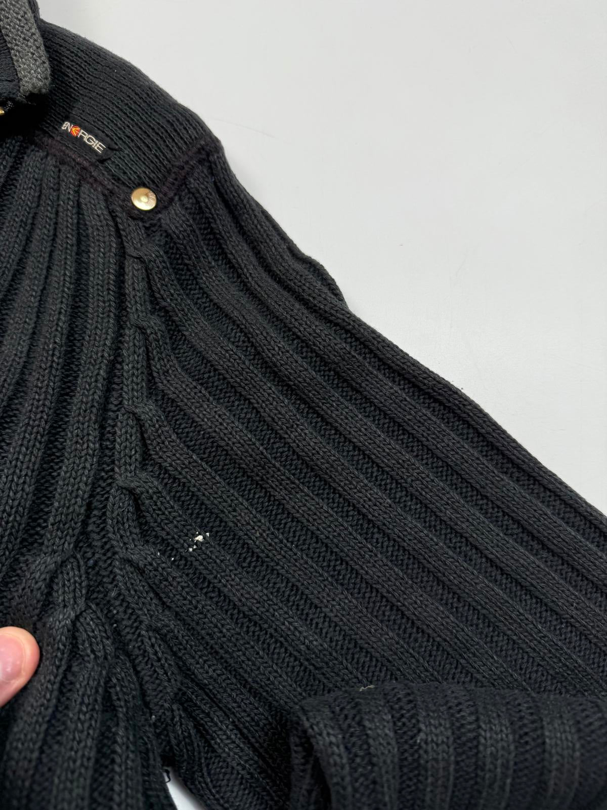 Vintage Energie ribbed zip up knit sweater (XL)