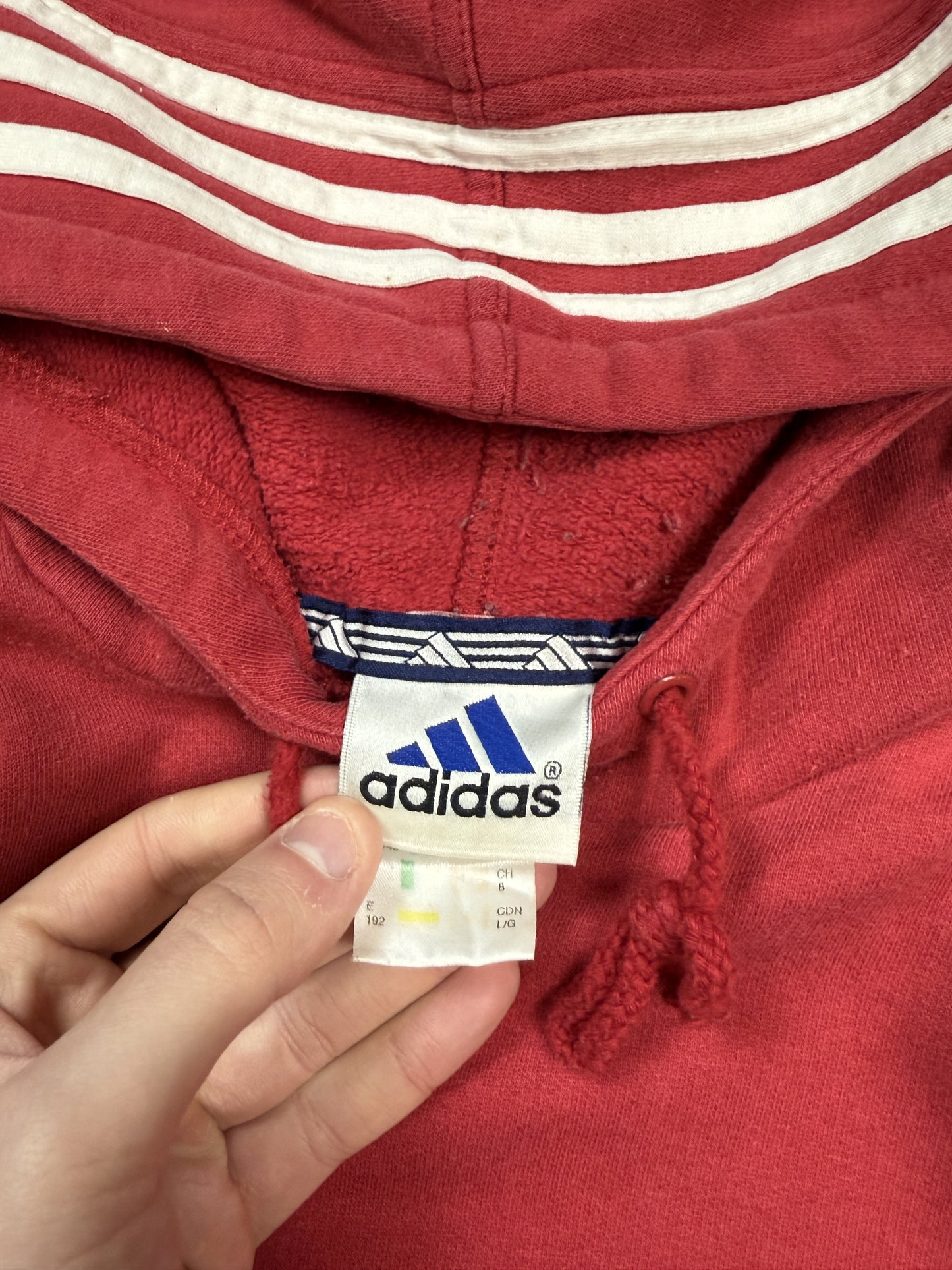 Vintage 90s Adidas small logo hoodie (L)