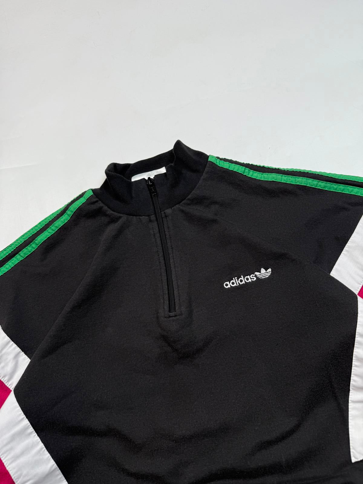 Vintage 90s adidas originals colour block quarter zip sweatshirt (M)