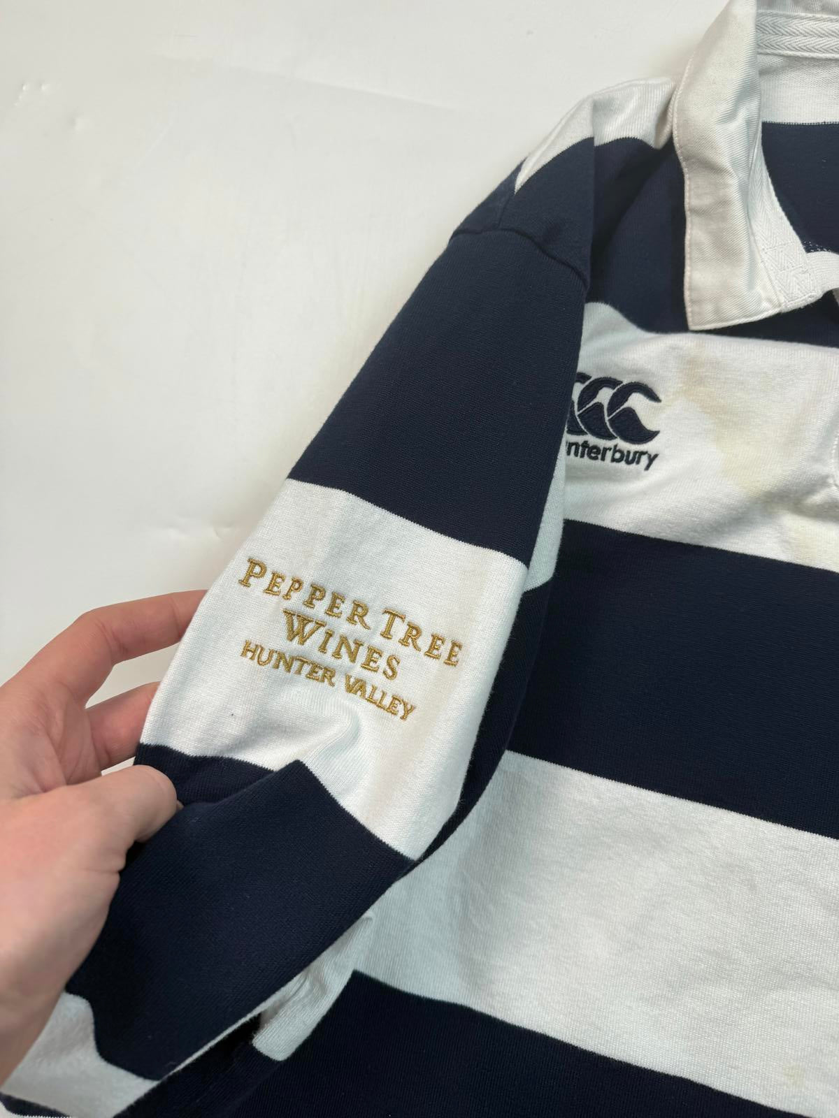Vintage Canterbury striped rugby polo shirt (L)
