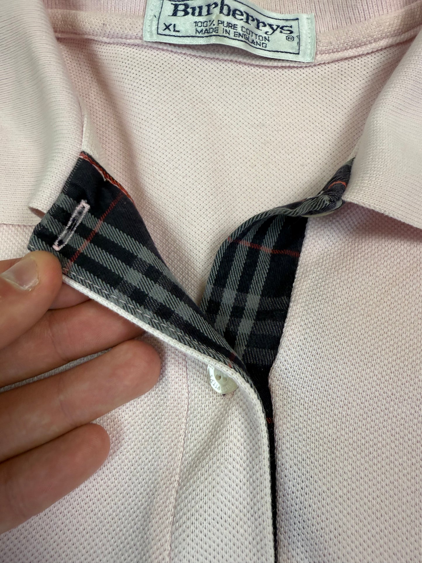 Vintage 90s Burberry s/s polo shirt (M)