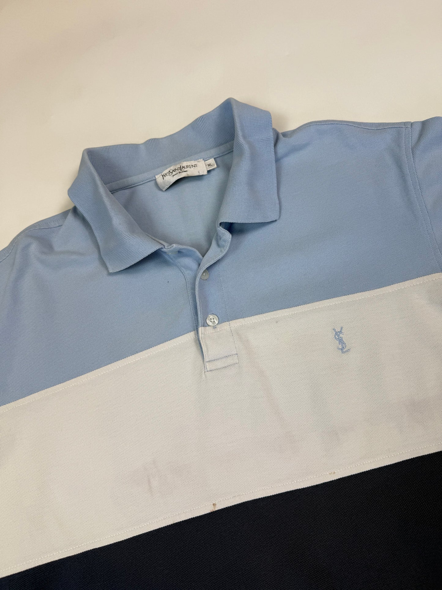 Vintage Yves Saint Laurent YSL striped polo shirt (XL)